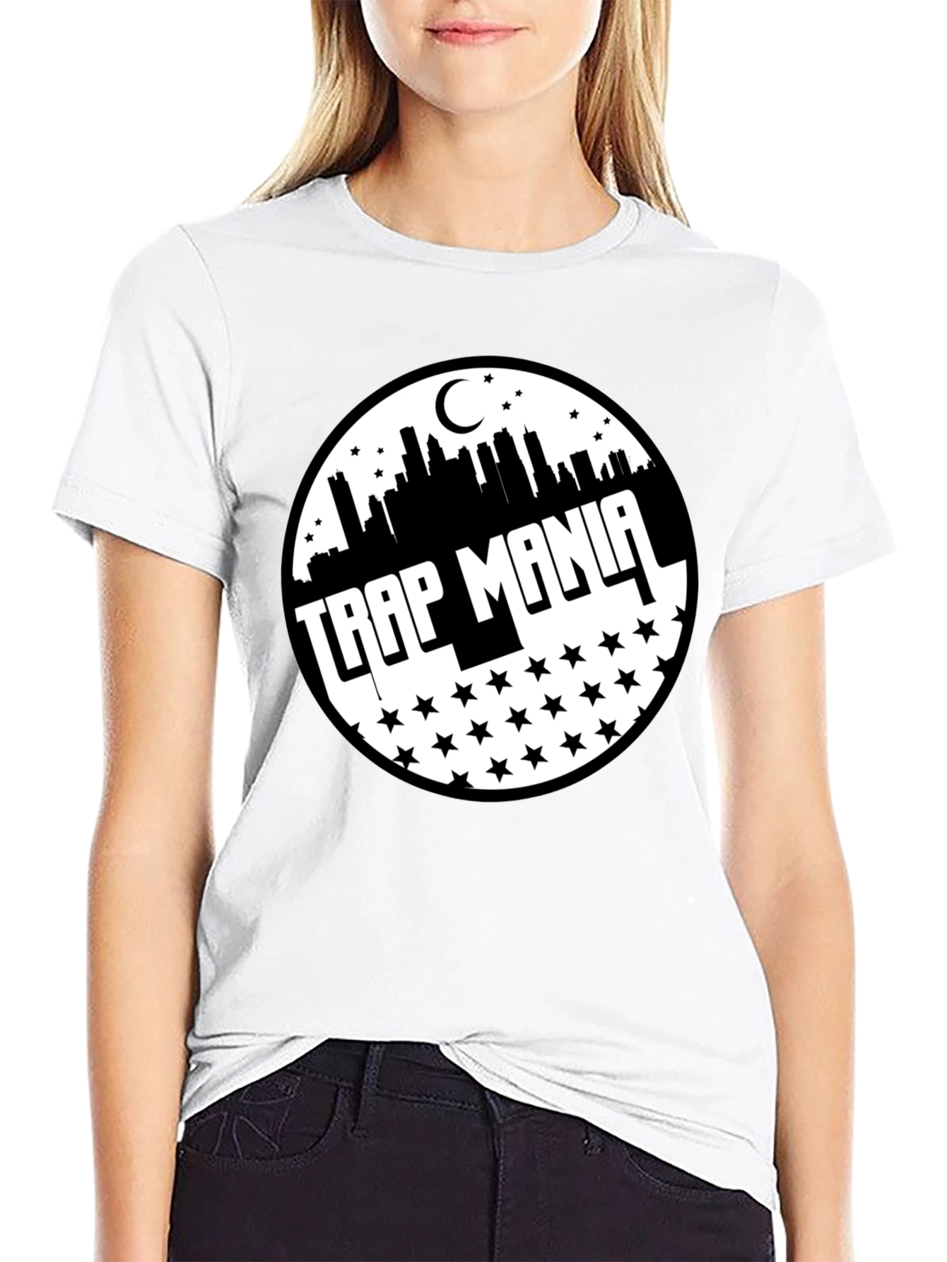 Trap Mania Graphic Tee - Cityscape Star Design
