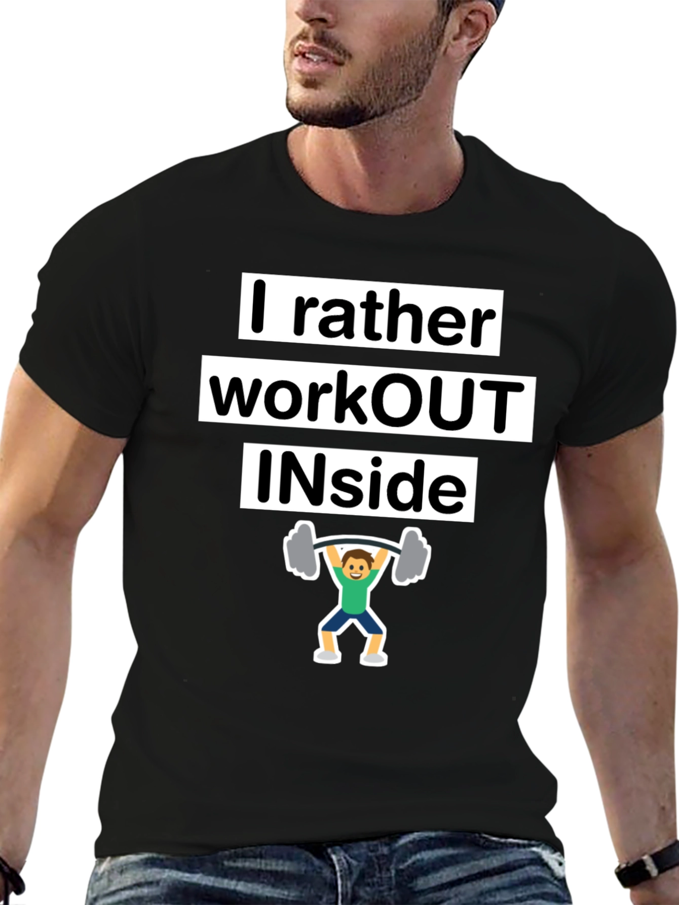 I Rather Workout Inside T-Shirt Funny Gym Tee