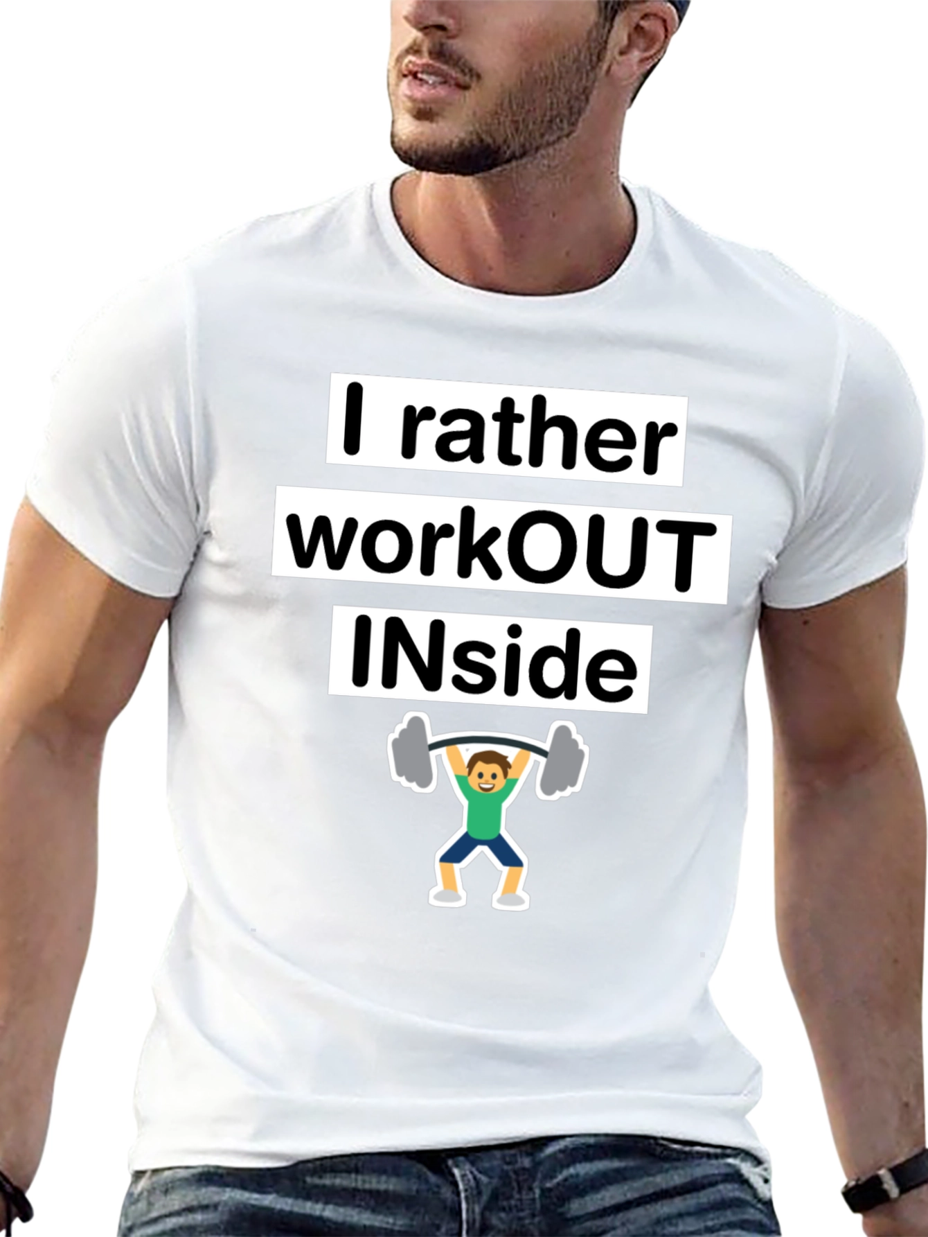I Rather Workout Inside T-Shirt Funny Gym Tee