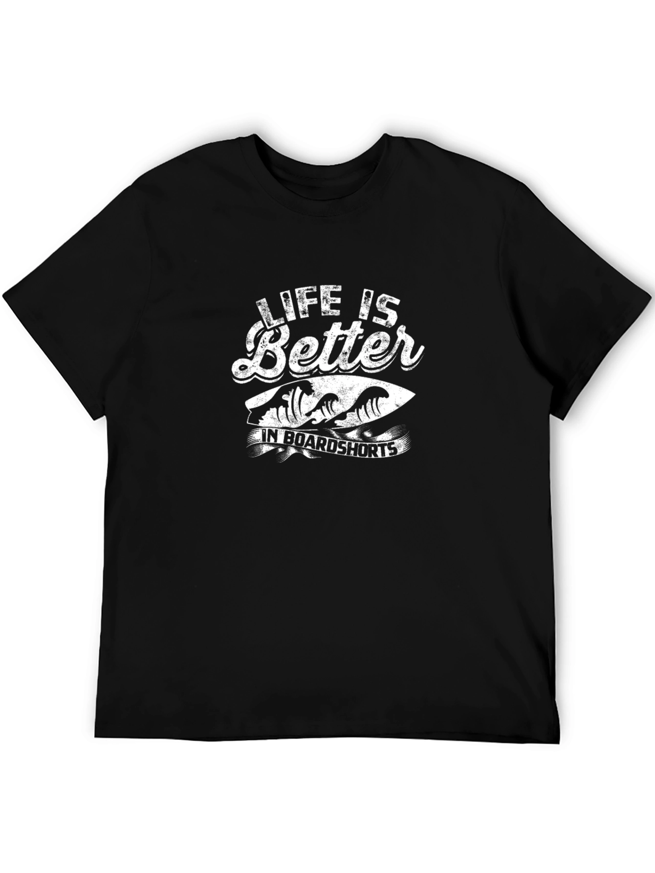 Life is Better in Boardshorts Black T-Shirt