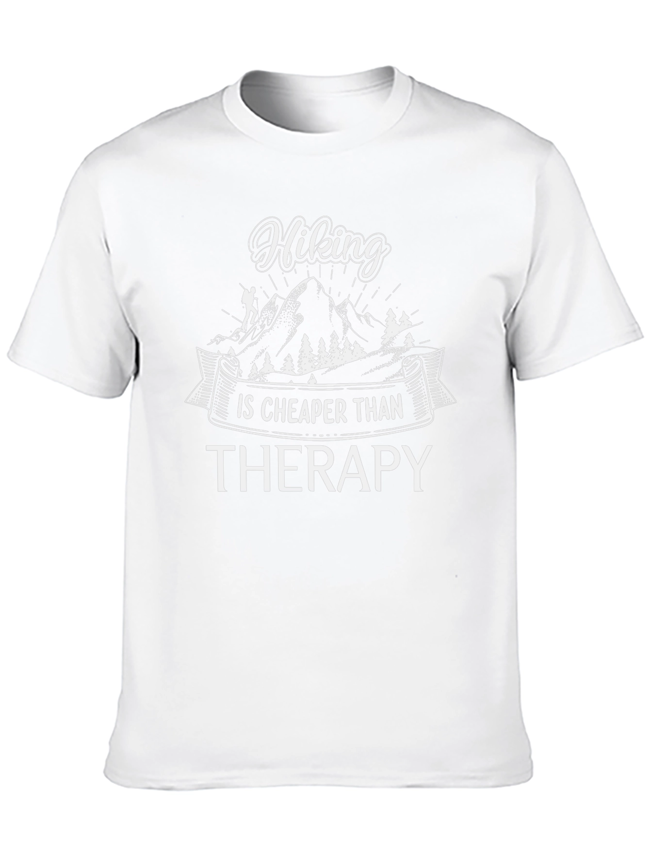 Hiking is Cheaper Than Therapy Black Graphic Tee