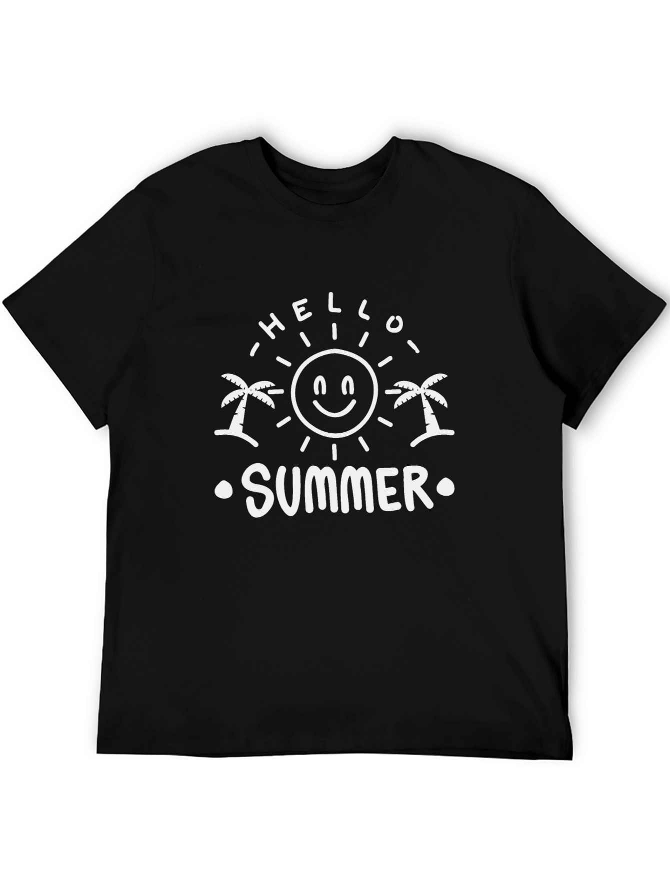 Hello Summer Graphic Tee - Black Casual T-Shirt