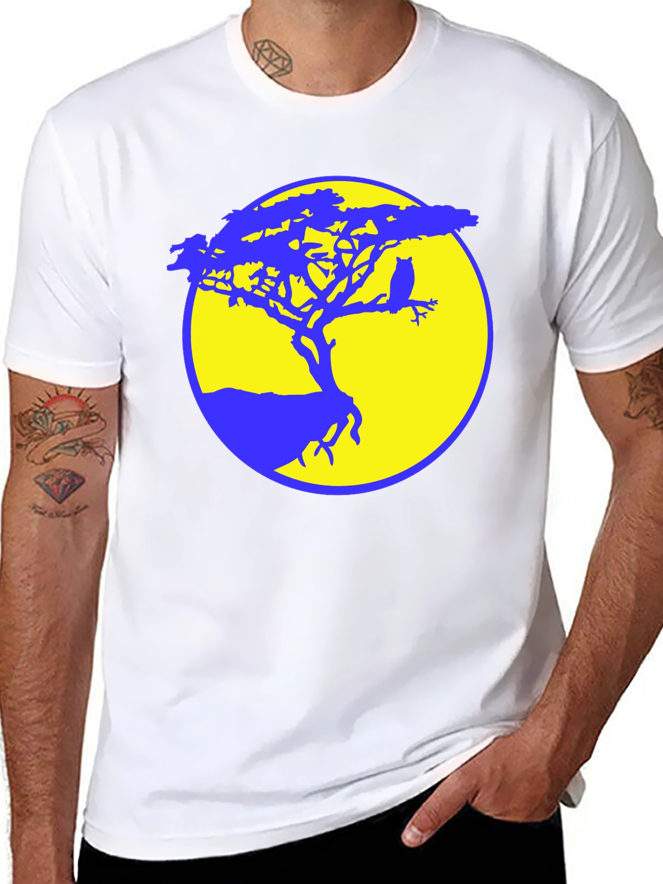 Owl Tree Silhouette Graphic Tee