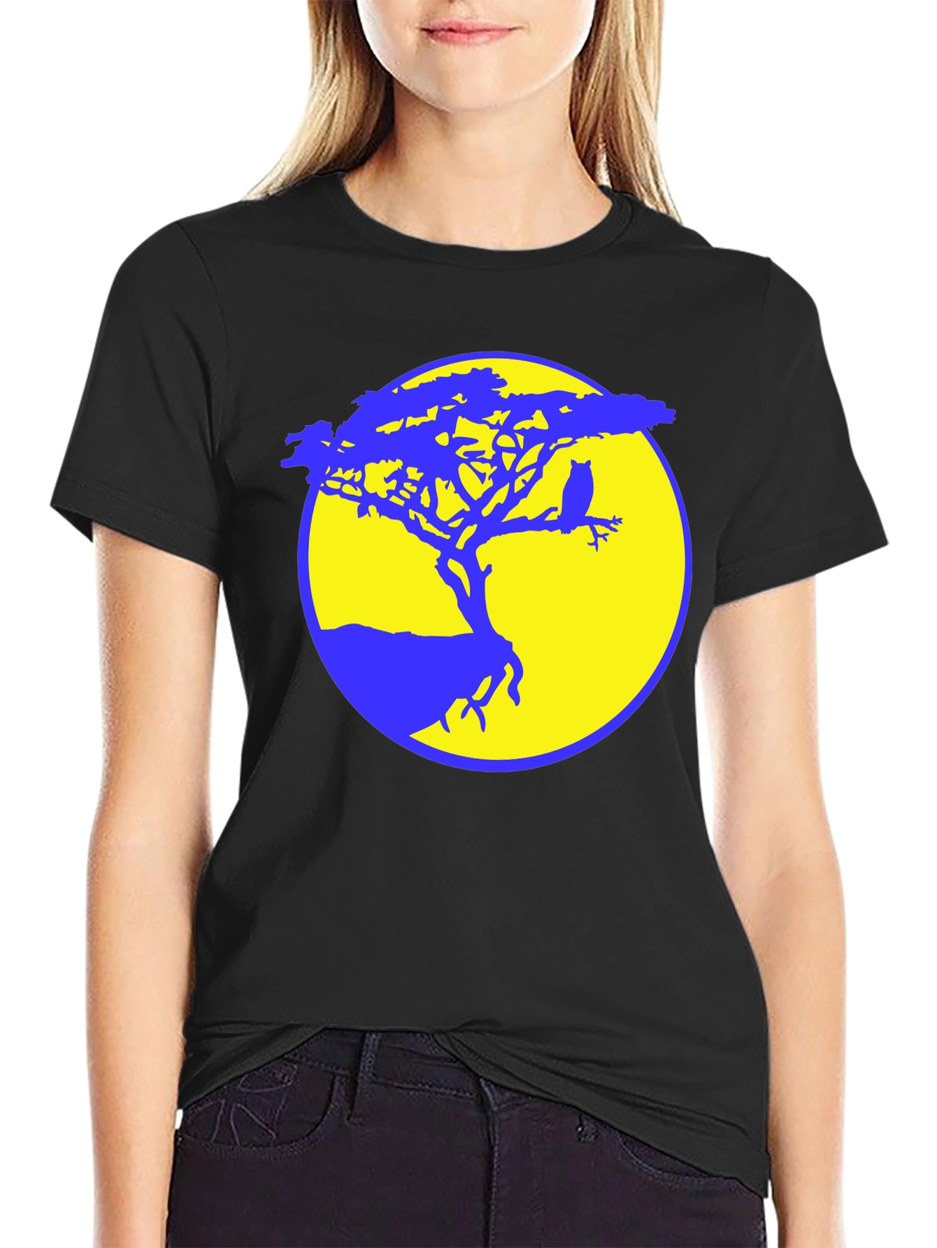 Owl Tree Silhouette Graphic Tee