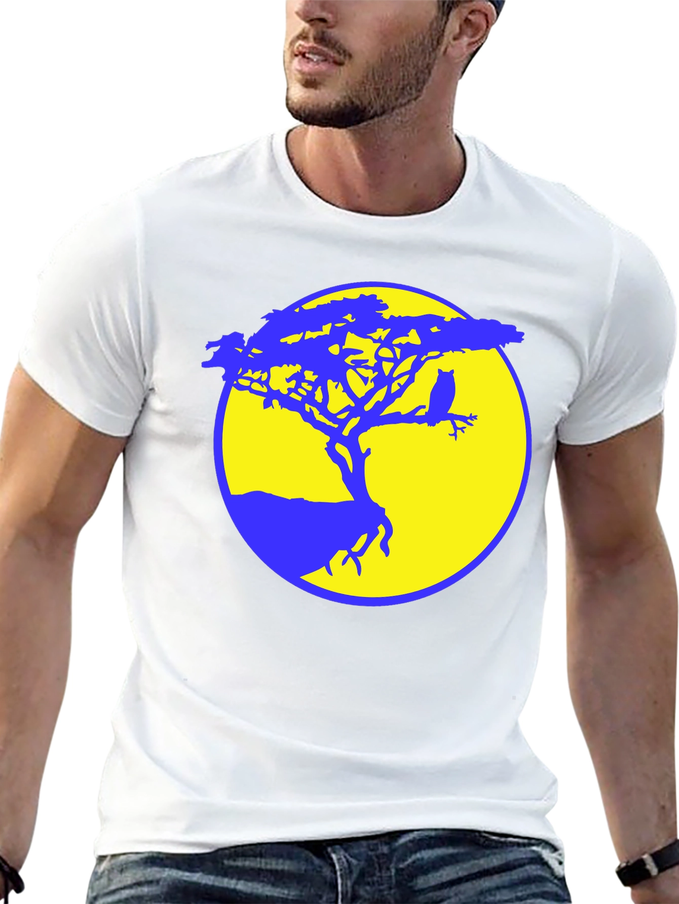 Owl Tree Silhouette Graphic Tee