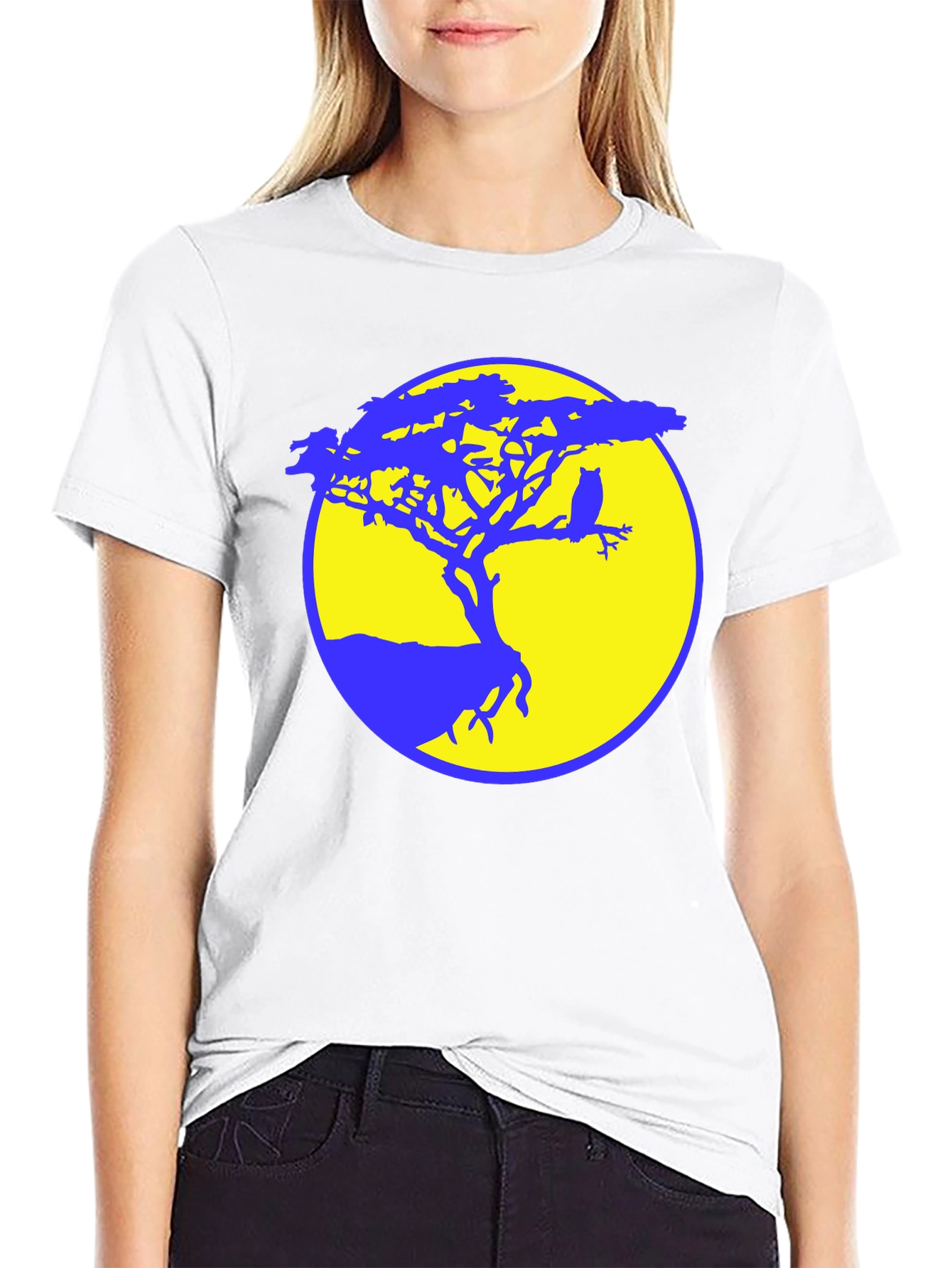 Owl Tree Silhouette Graphic Tee