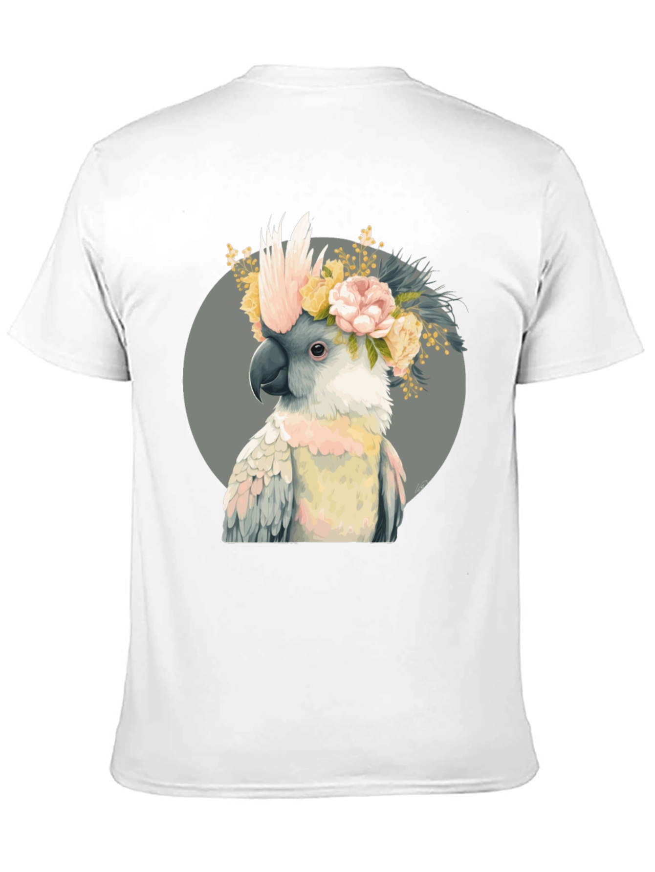 Cockatoo Flower Crown Black T-Shirt