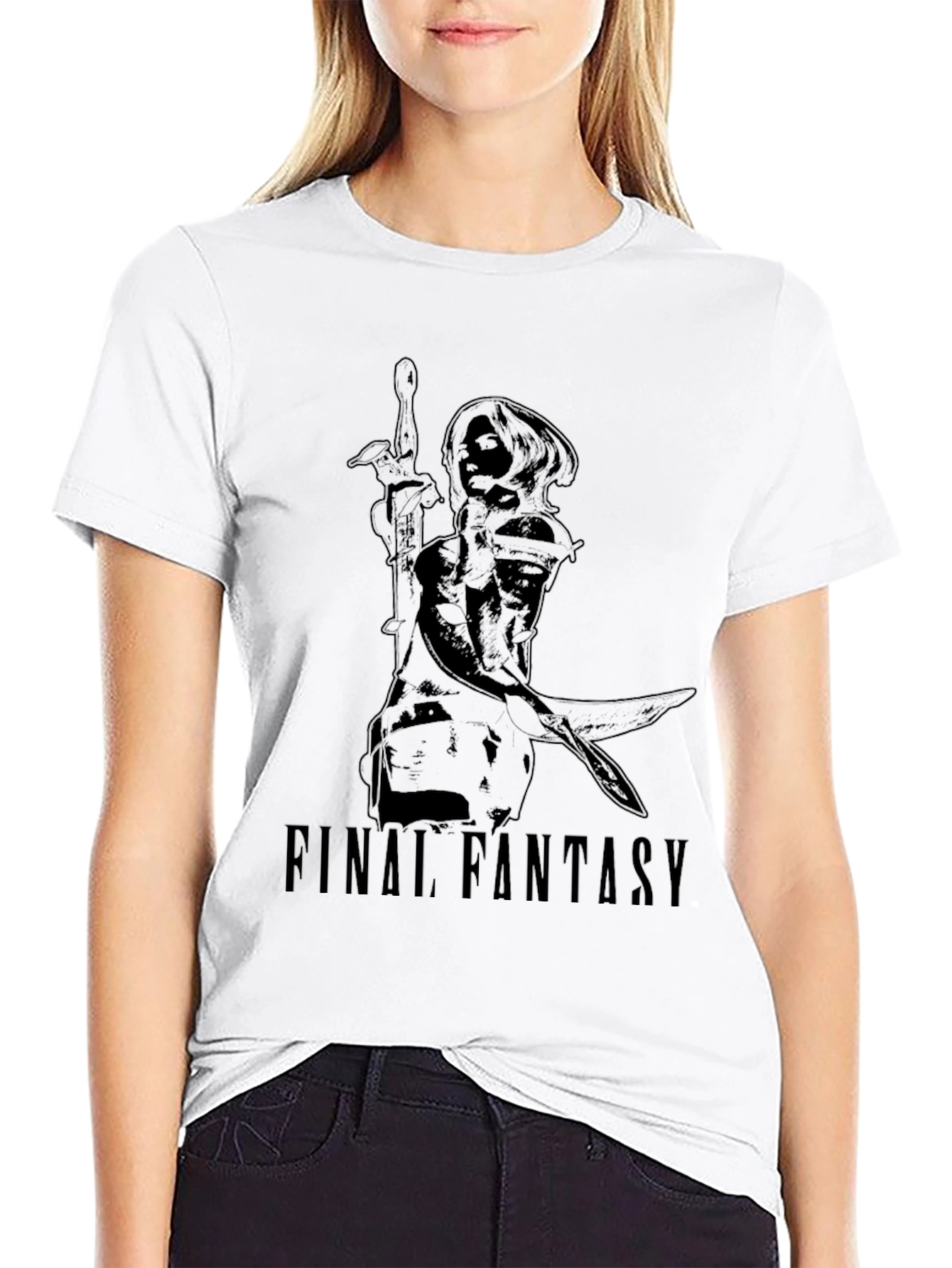 Final Fantasy Graphic Print Black T-Shirt