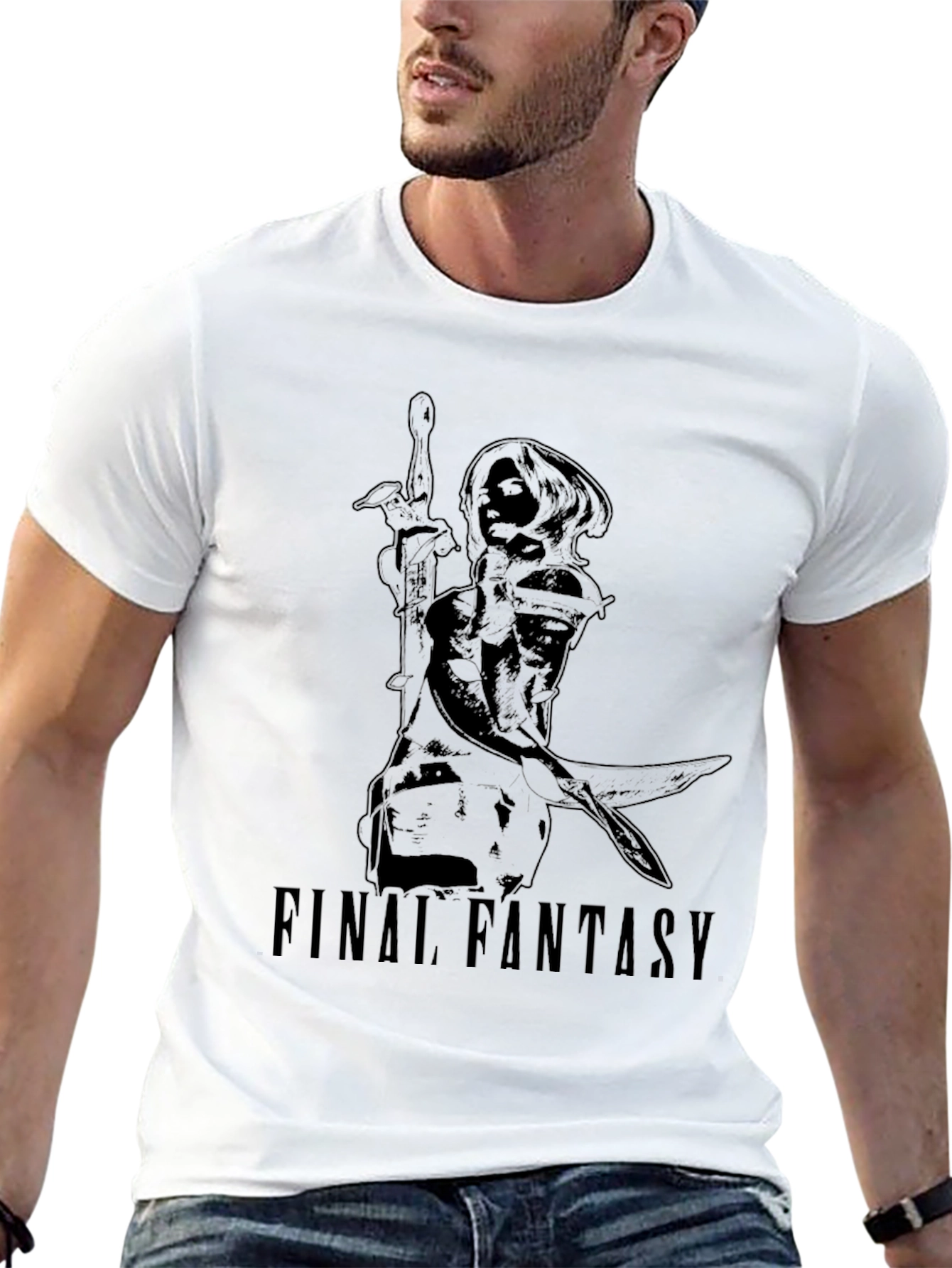 Final Fantasy Graphic Print Black T-Shirt