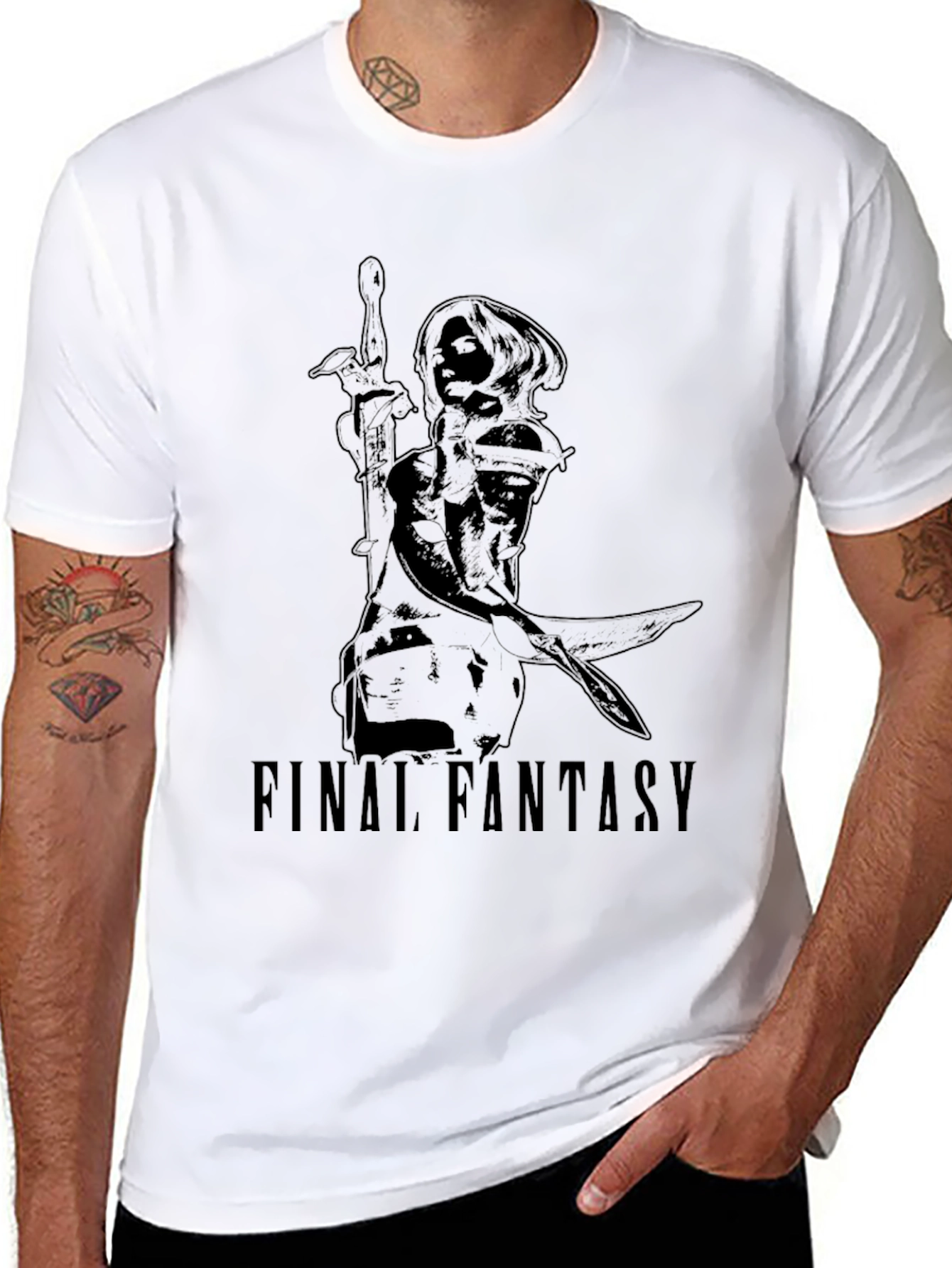 Final Fantasy Graphic Print Black T-Shirt