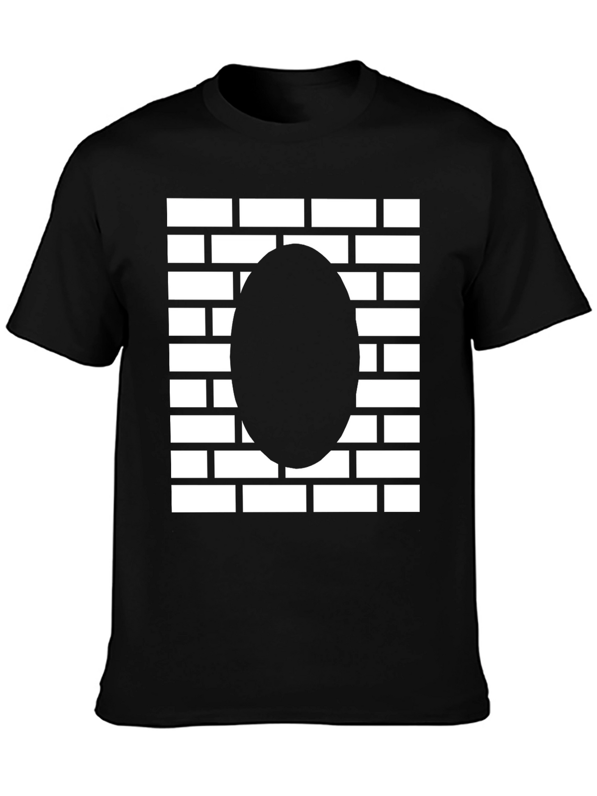 Brick Wall Oval Graphic Tee - Black
