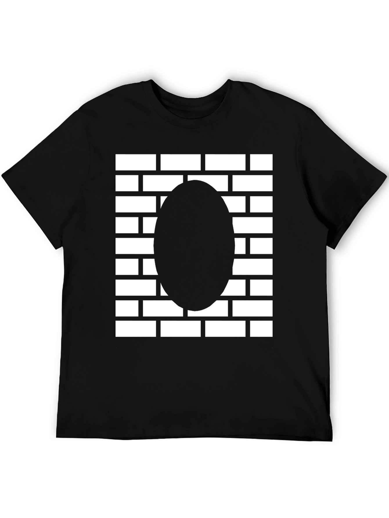 Brick Wall Oval Graphic Tee - Black