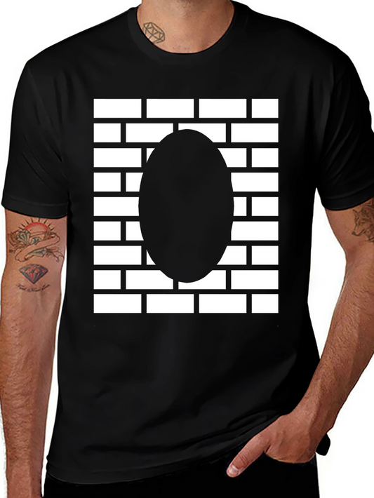 Brick Wall Oval Graphic Tee - Black