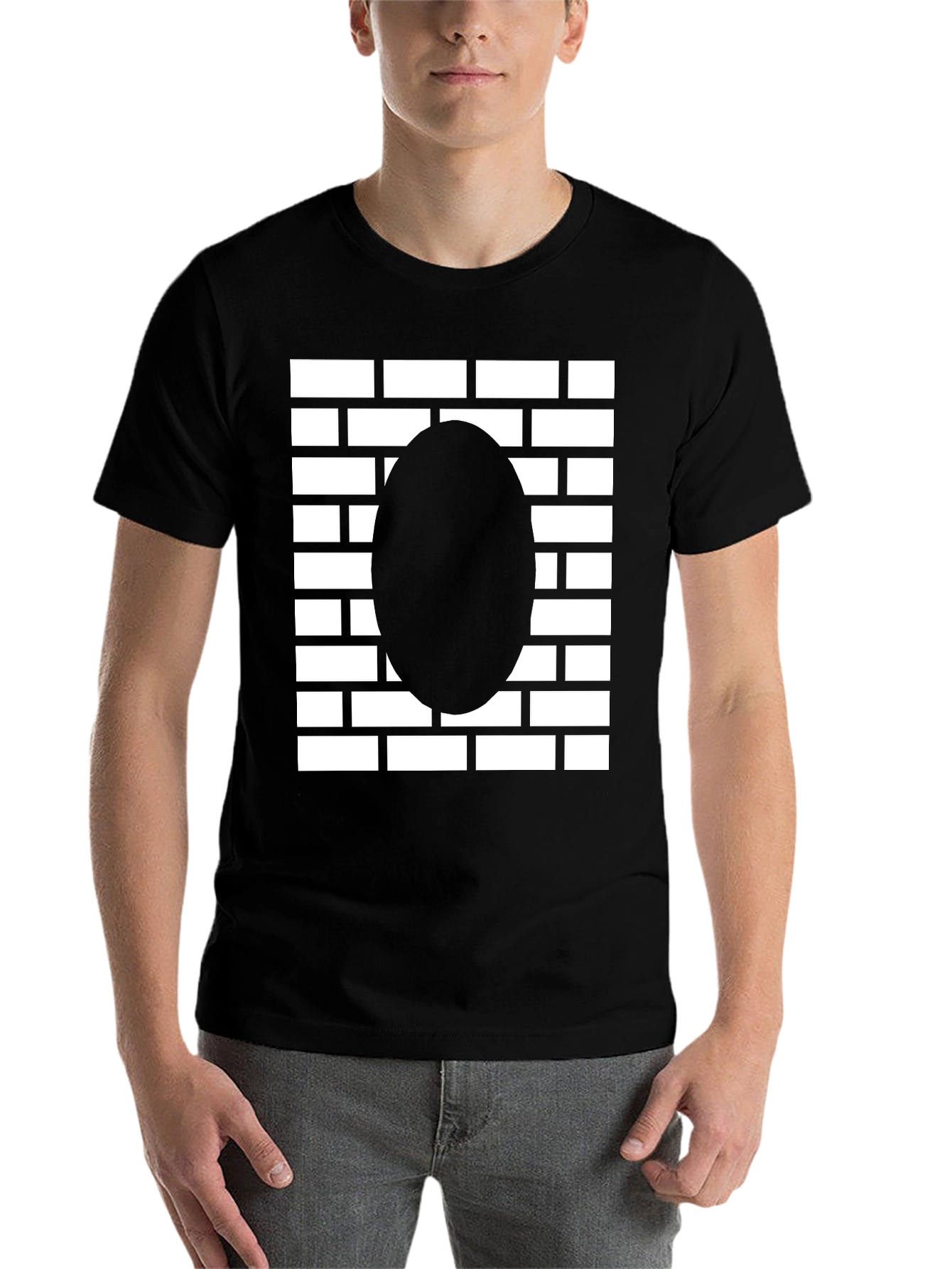Brick Wall Oval Graphic Tee - Black