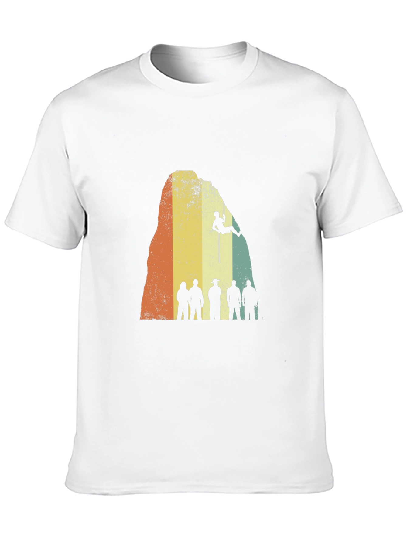 Retro Rock Climbing Silhouette Black T-Shirt