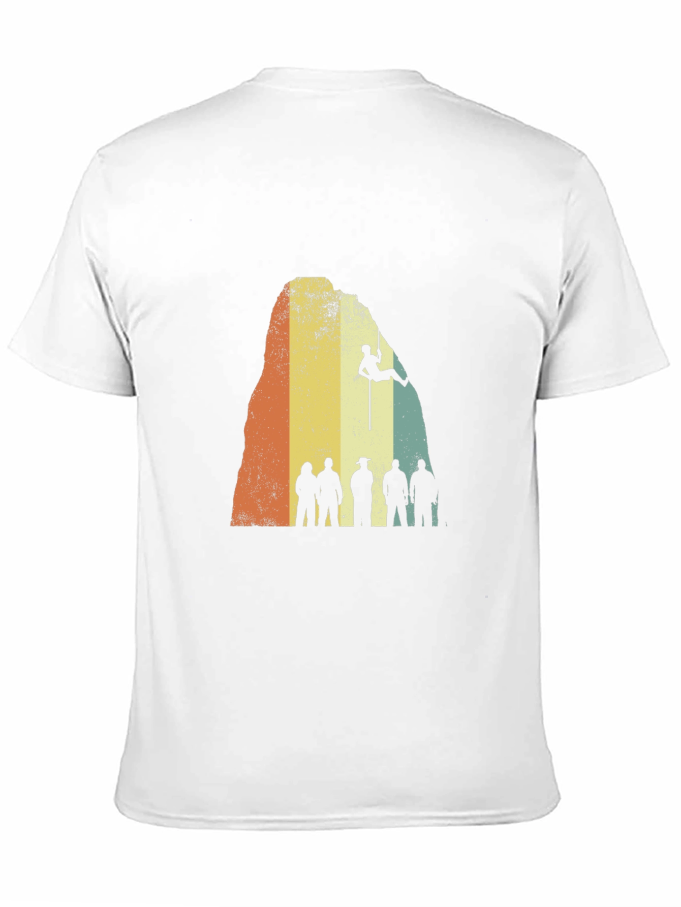 Retro Rock Climbing Silhouette Black T-Shirt