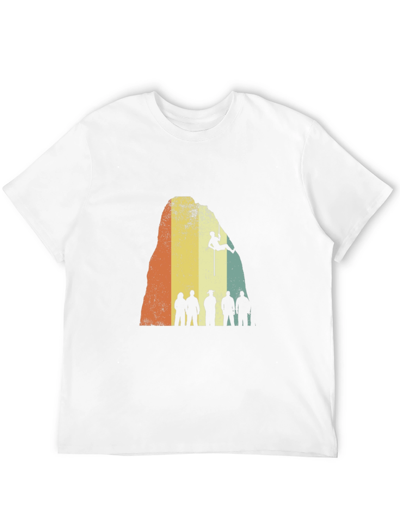 Retro Rock Climbing Silhouette Black T-Shirt