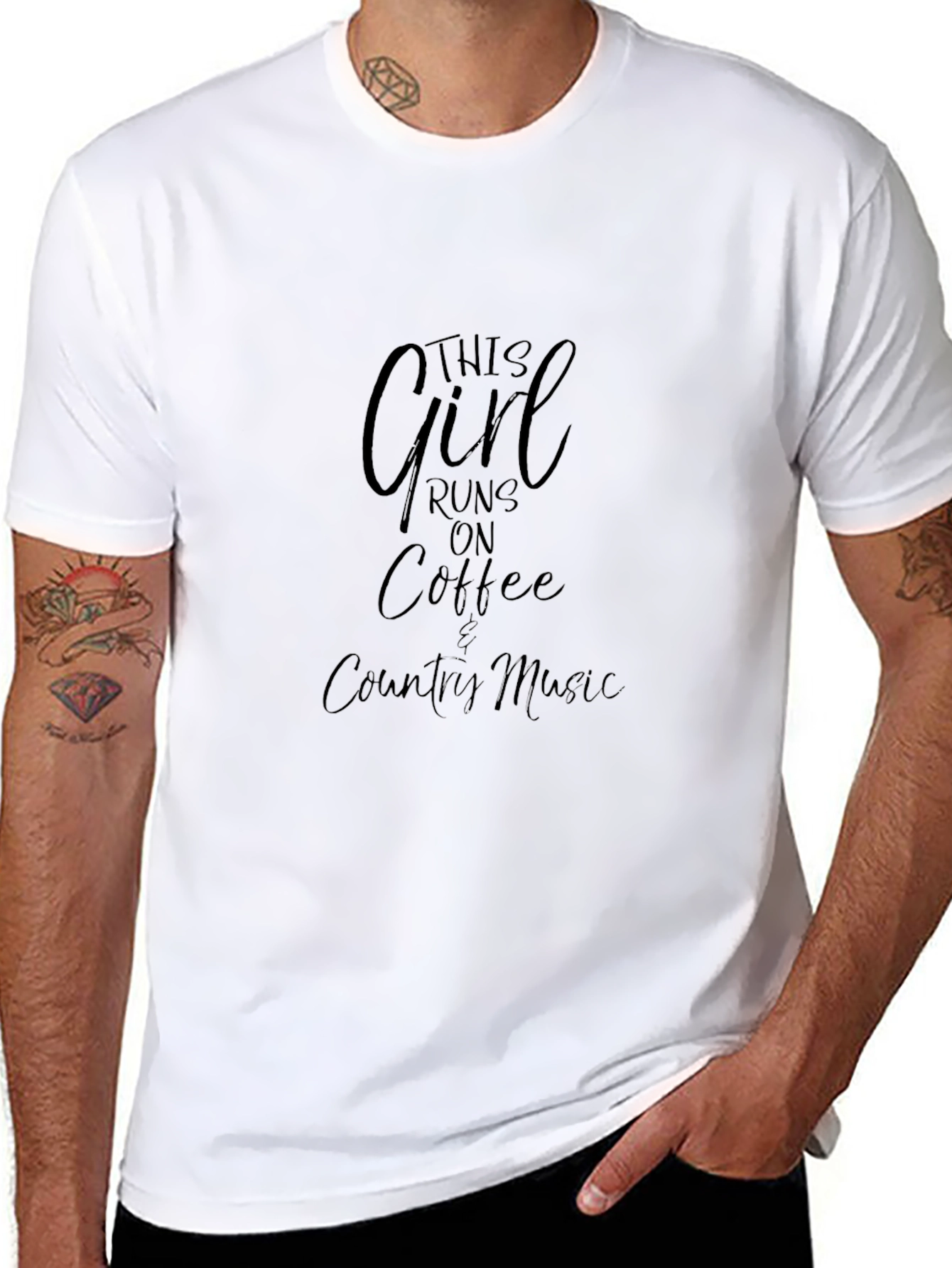 This Girl Runs on Coffee & Country Music T-Shirt