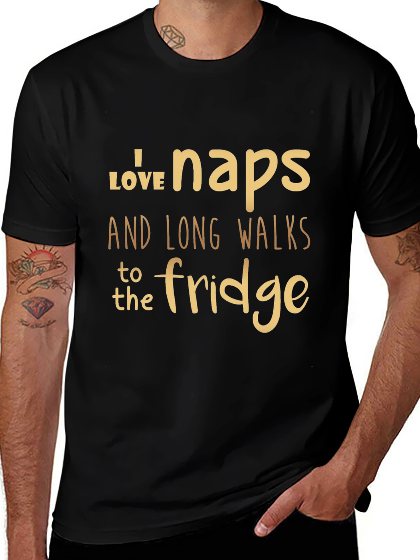 Funny Naps and Fridge Walks Graphic T-Shirt