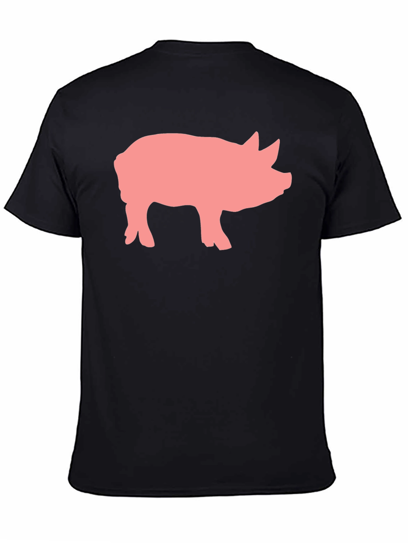Pig Graphic Print Black Crew Neck T-Shirt