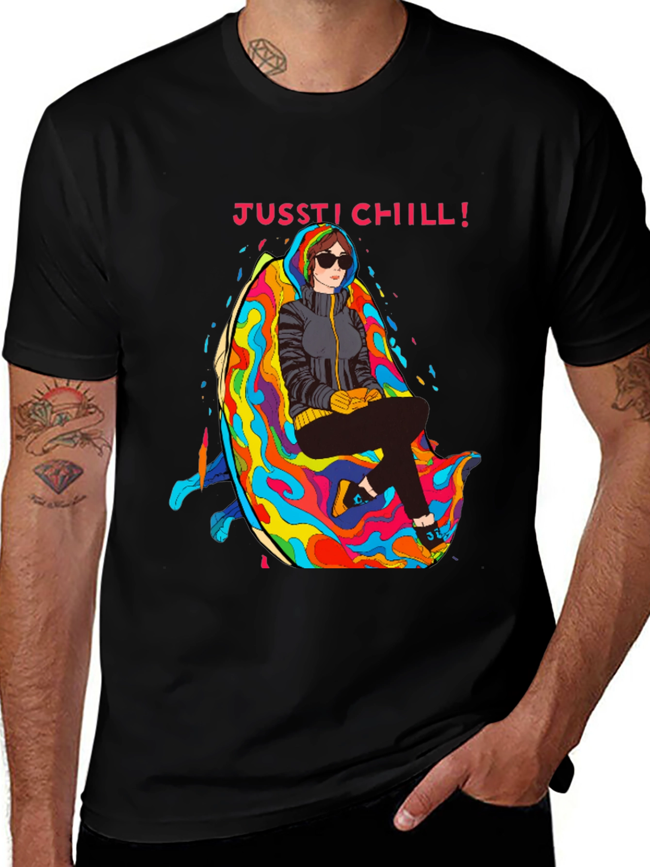 Just Chill T-Shirt - Relaxed Fit Unique Graphic Tee