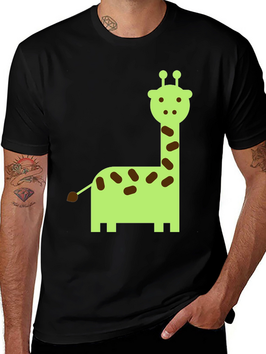 Giraffe Graphic Print Crew Neck T-Shirt