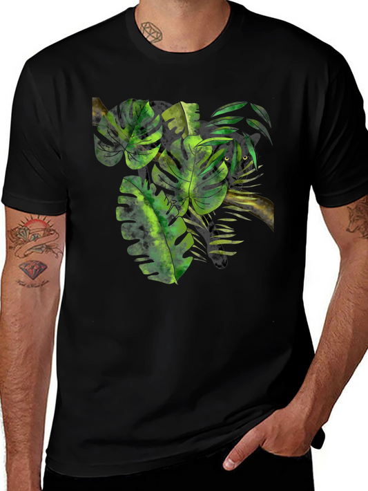 Jungle Vibes Graphic Tee - Tropical Leaf Design