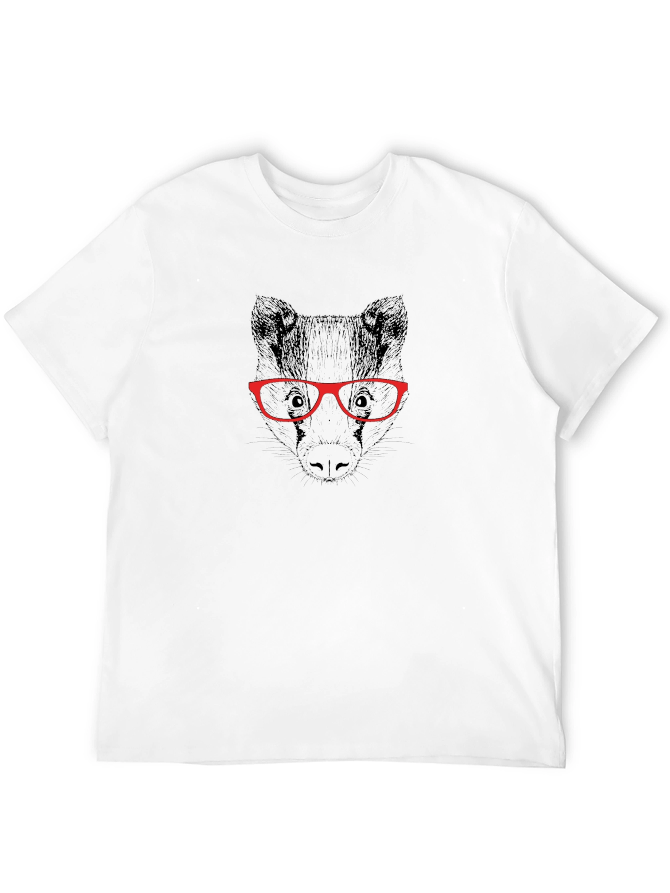 Cool Badger with Glasses Graphic T-Shirt