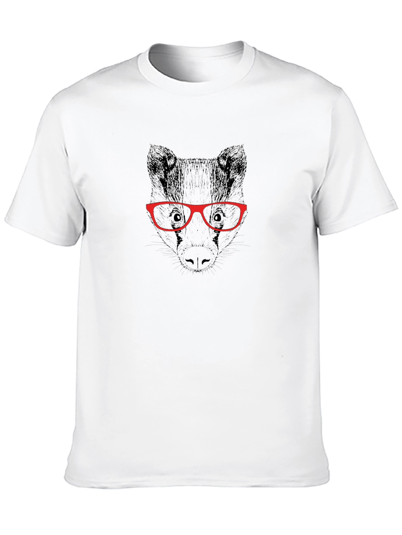 Cool Badger with Glasses Graphic T-Shirt