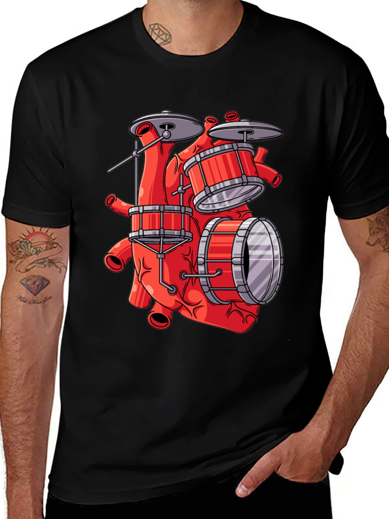 Anatomical Heart Drum Set T-Shirt