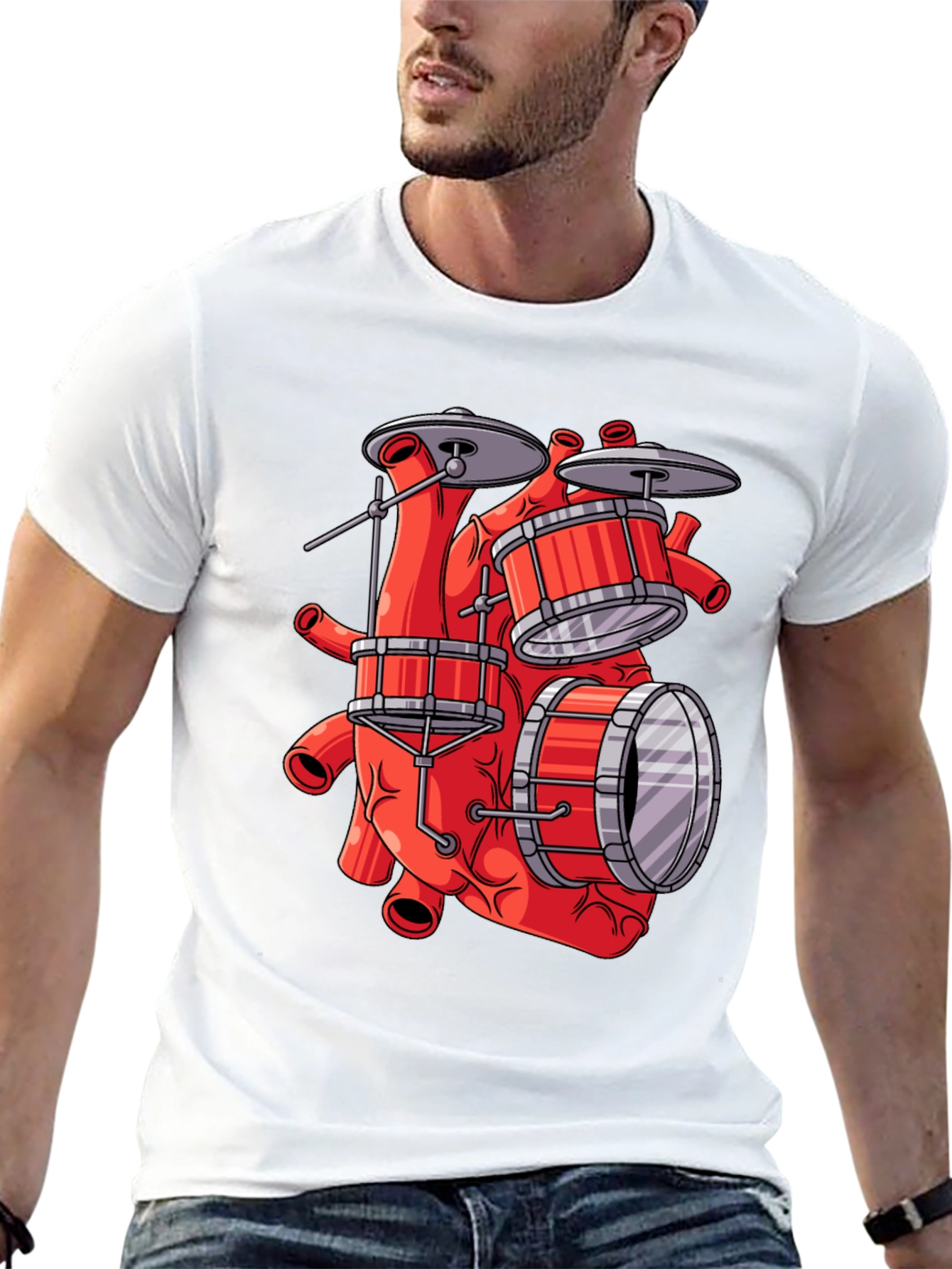 Anatomical Heart Drum Set T-Shirt