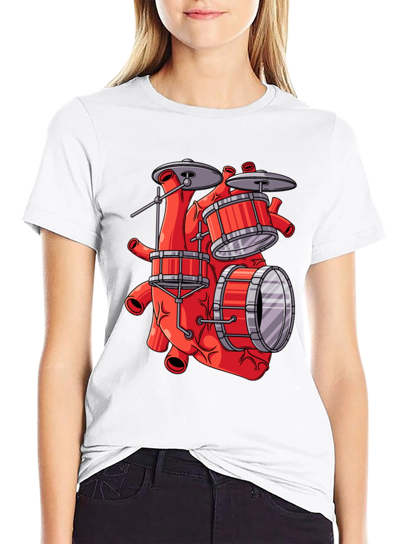 Anatomical Heart Drum Set T-Shirt