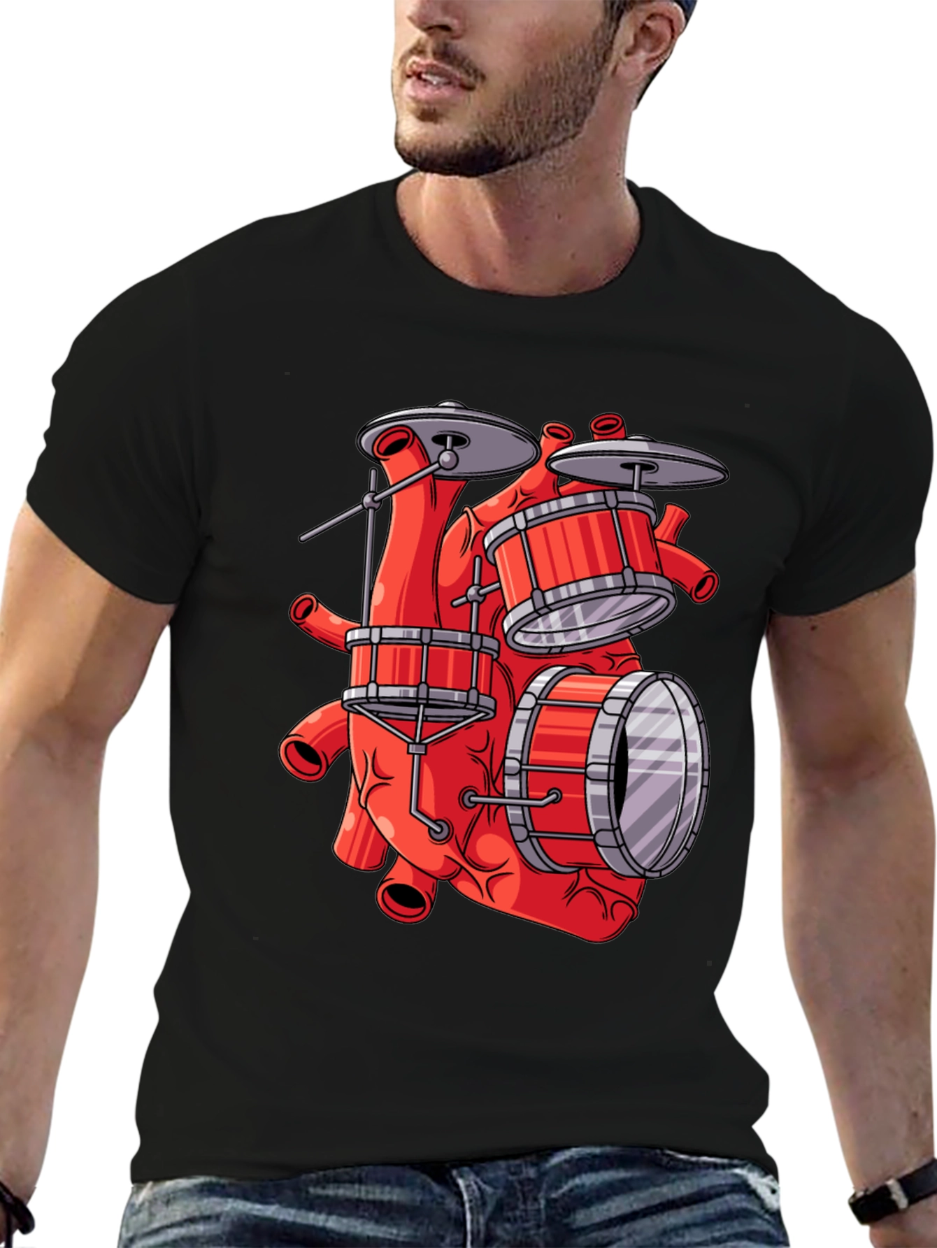 Anatomical Heart Drum Set T-Shirt