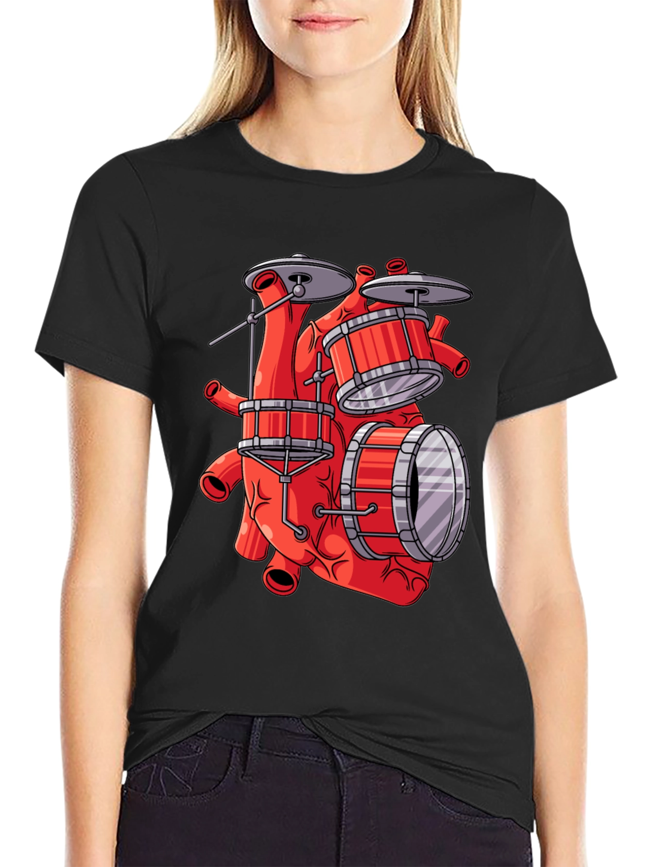 Anatomical Heart Drum Set T-Shirt