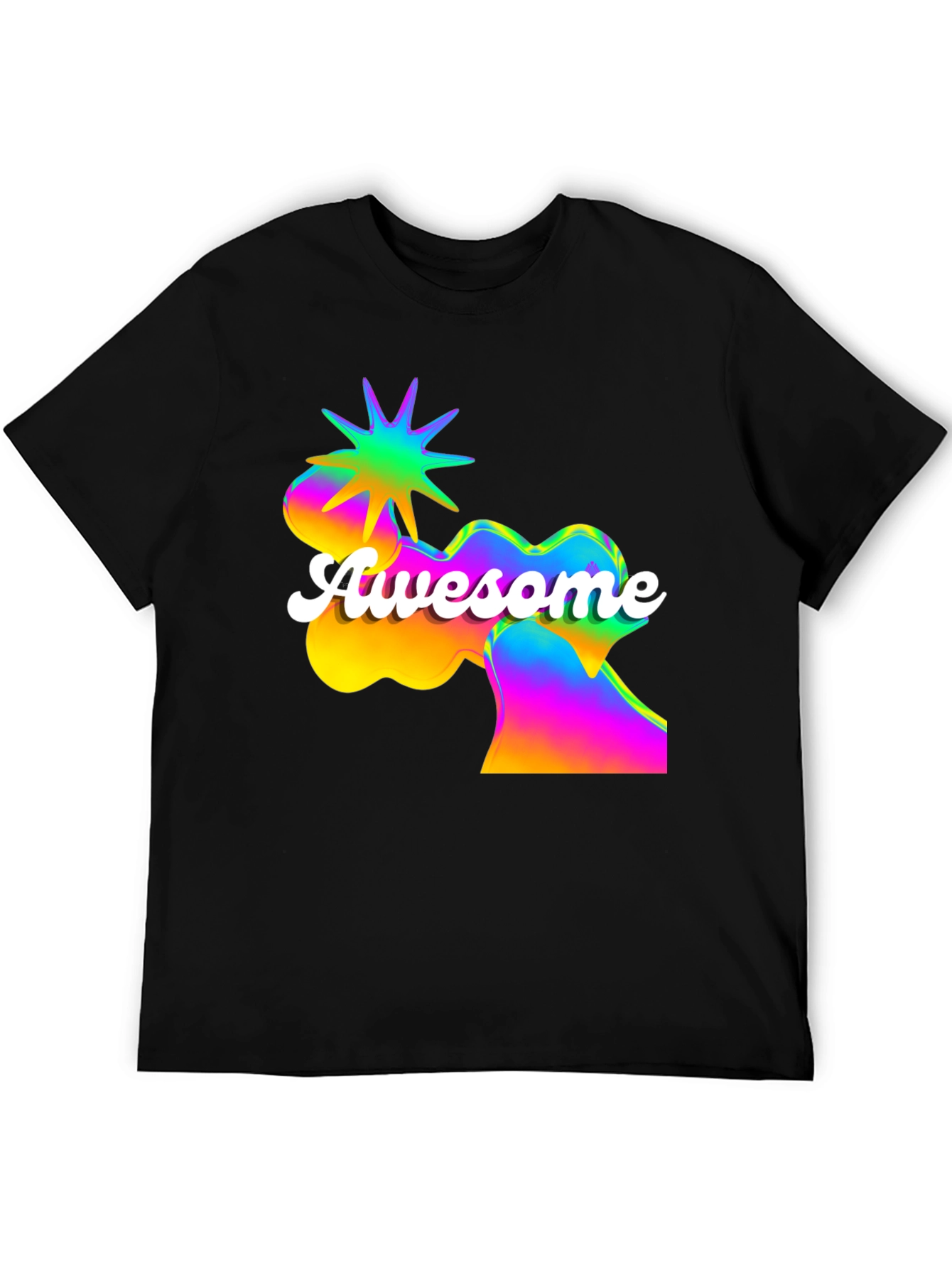 Awesome Graphic Print Mens Black T-Shirt