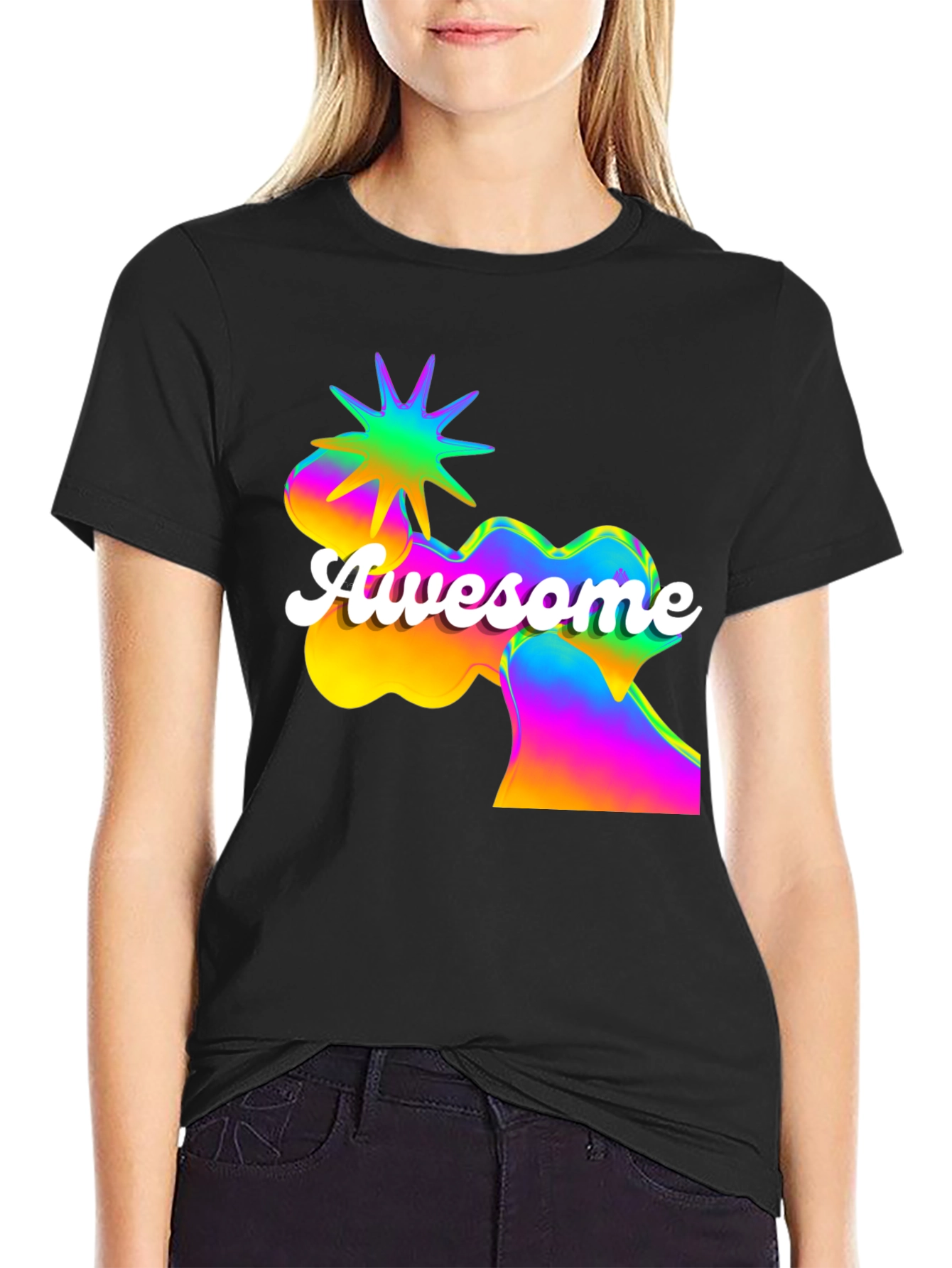 Awesome Graphic Print Mens Black T-Shirt