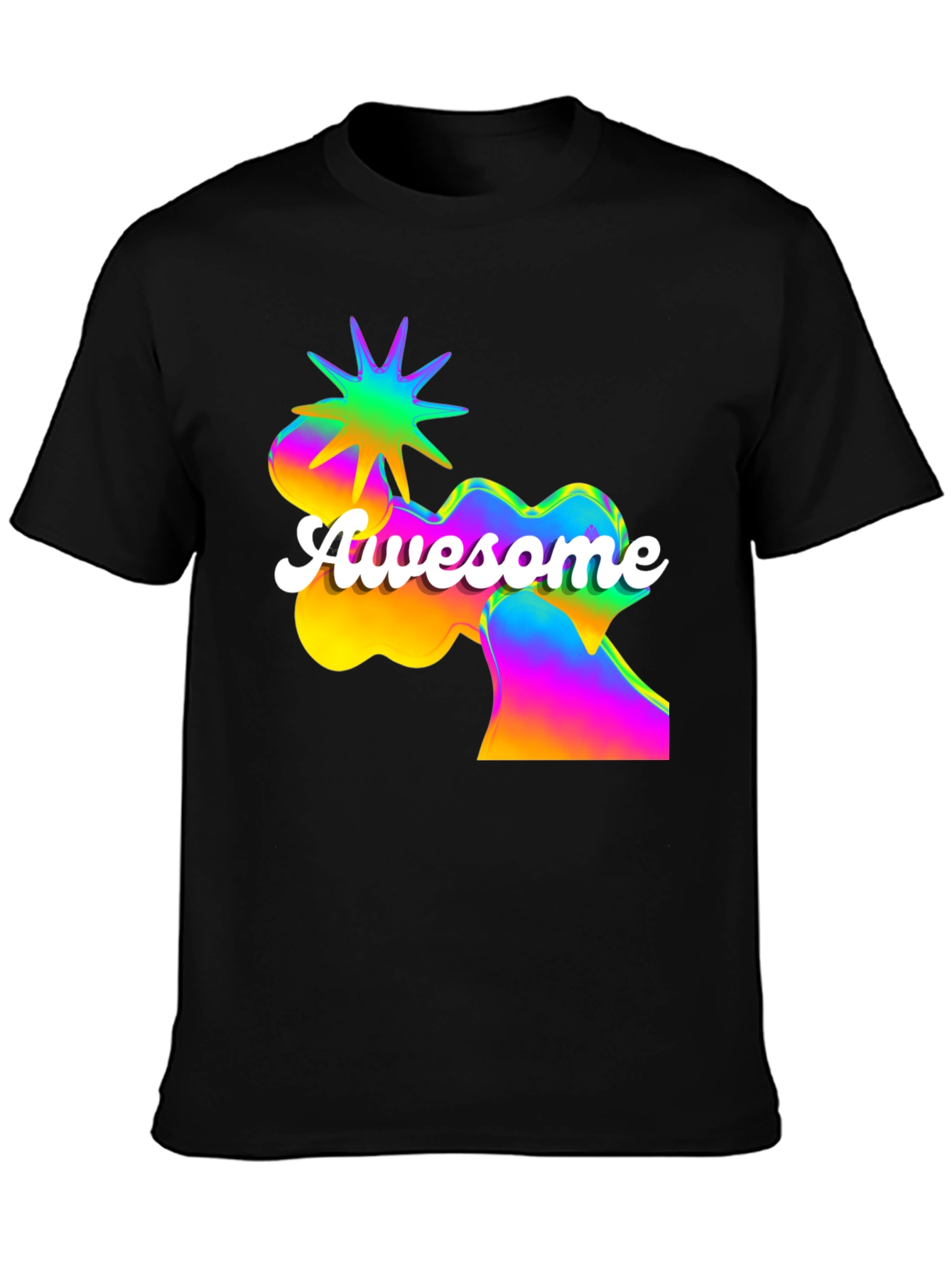 Awesome Graphic Print Mens Black T-Shirt