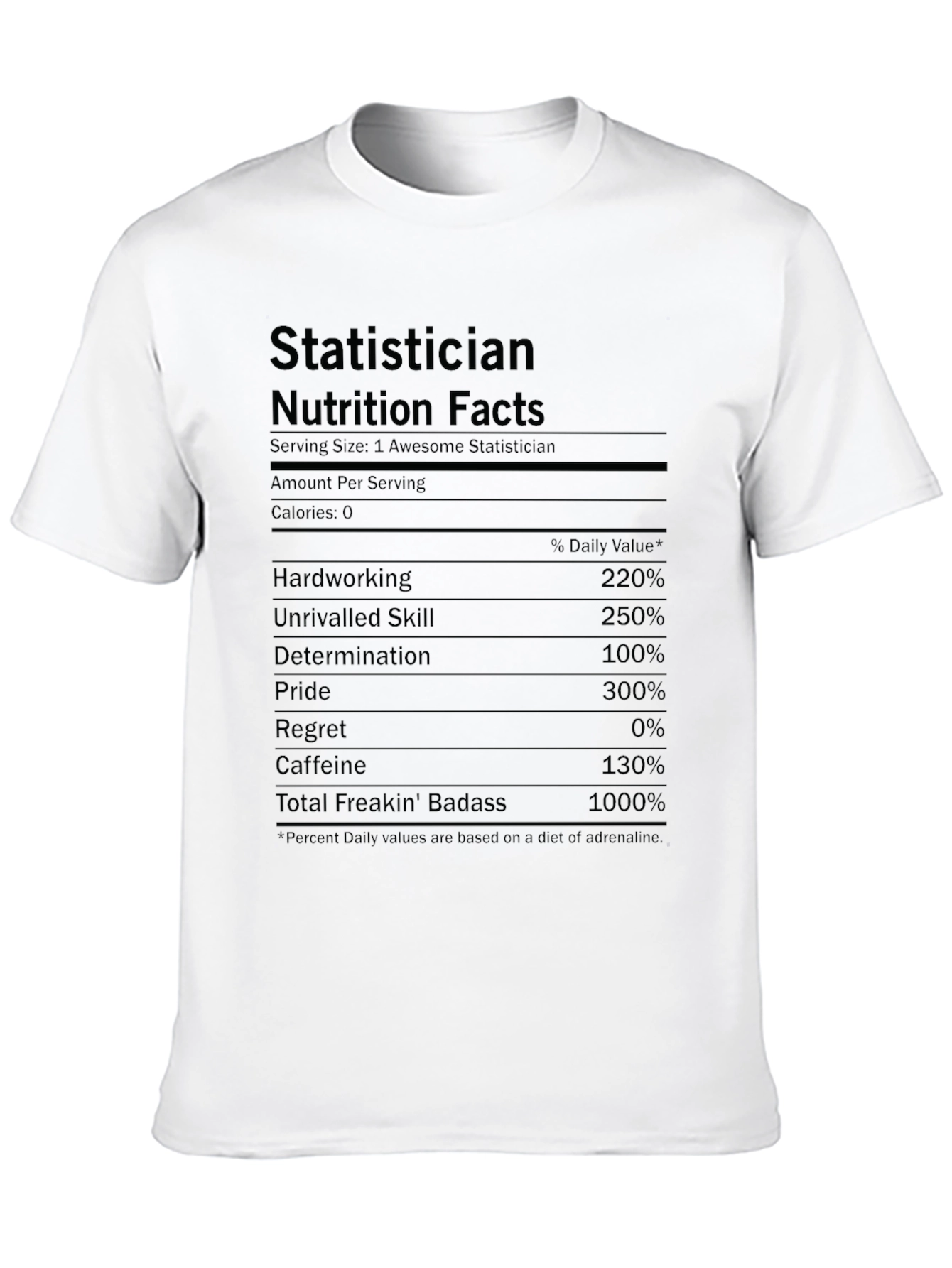 Statistician Nutrition Facts Graphic T-Shirt