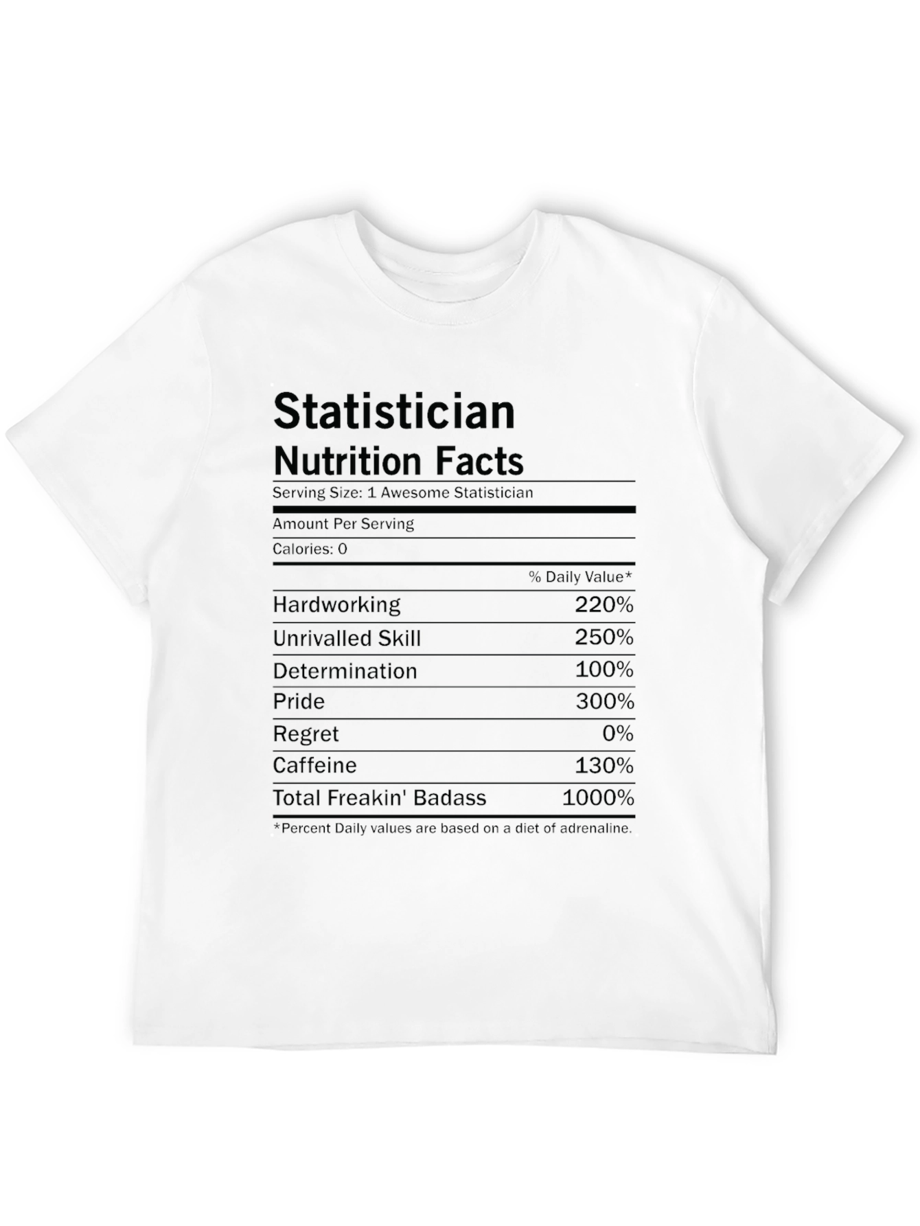 Statistician Nutrition Facts Graphic T-Shirt