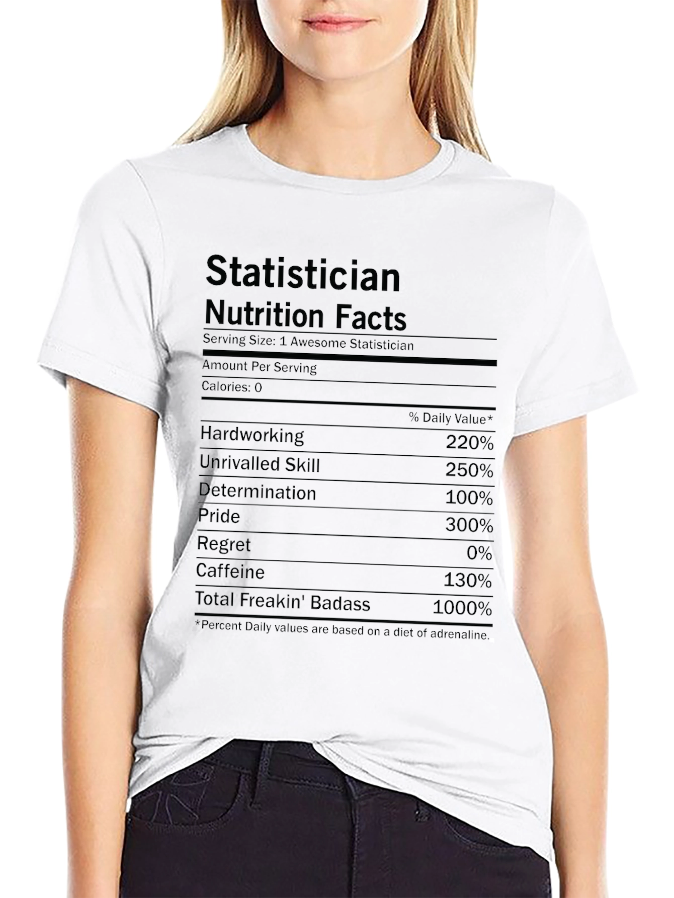 Statistician Nutrition Facts Graphic T-Shirt