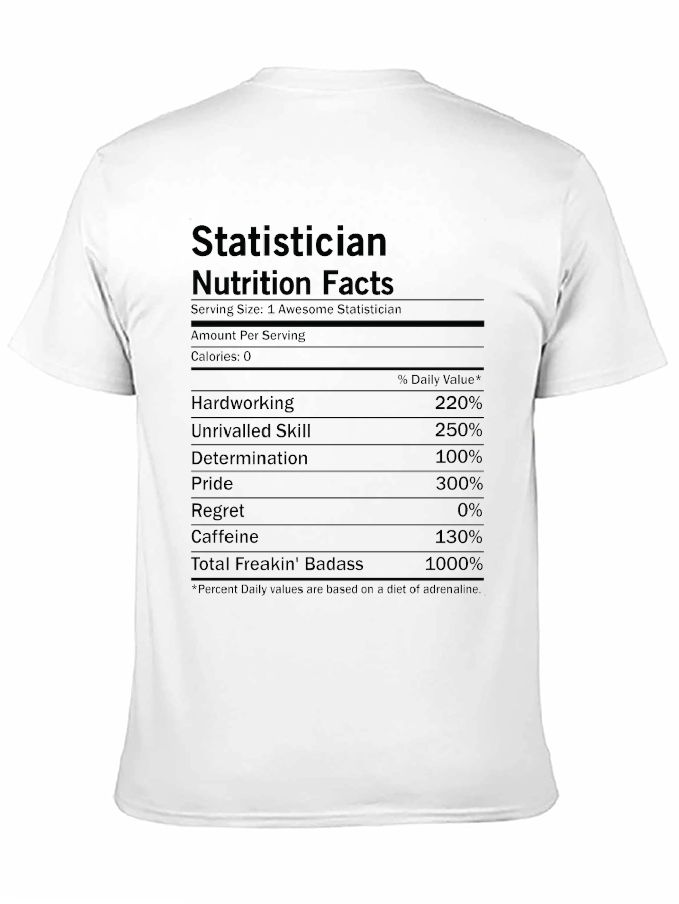 Statistician Nutrition Facts Graphic T-Shirt