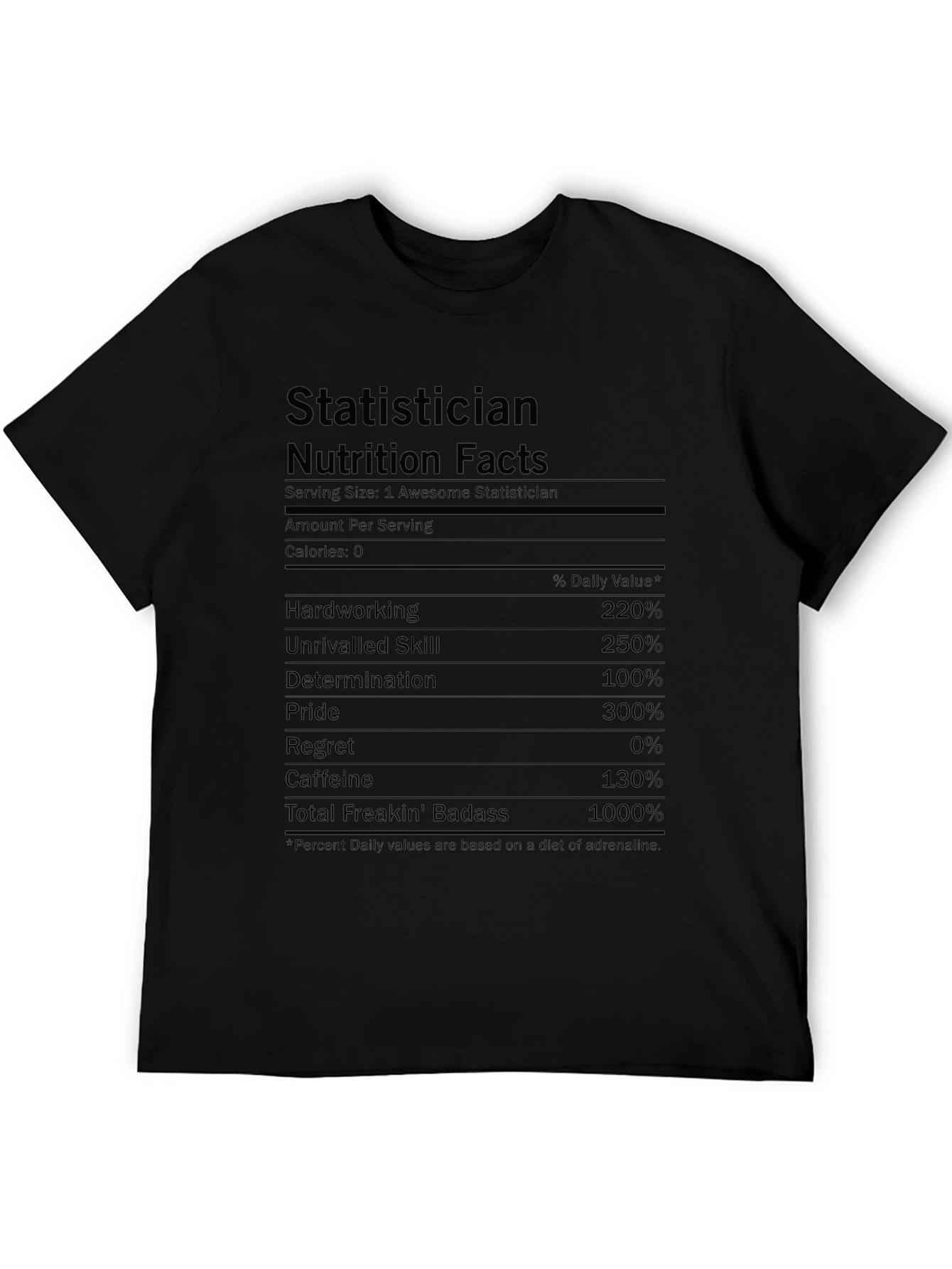 Statistician Nutrition Facts Graphic T-Shirt