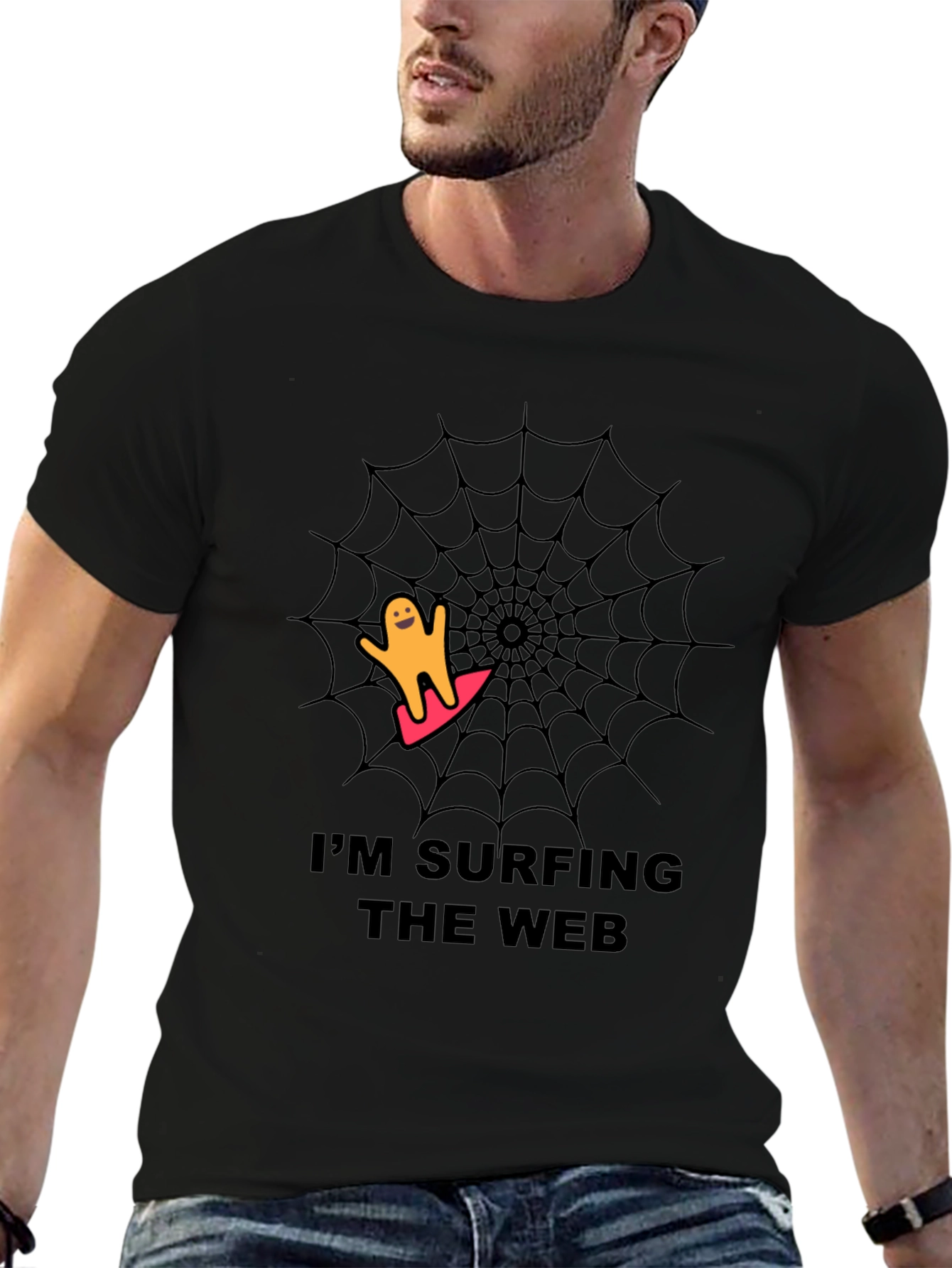 Im Surfing the Web Black T-Shirt
