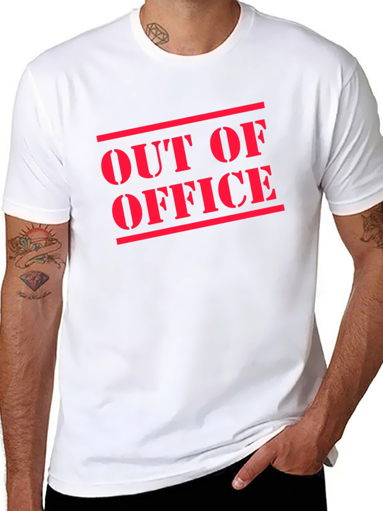 Out of Office T-Shirt - Black Cotton Casual Tee