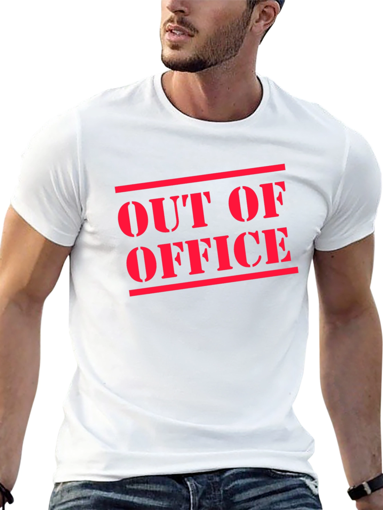 Out of Office T-Shirt - Black Cotton Casual Tee