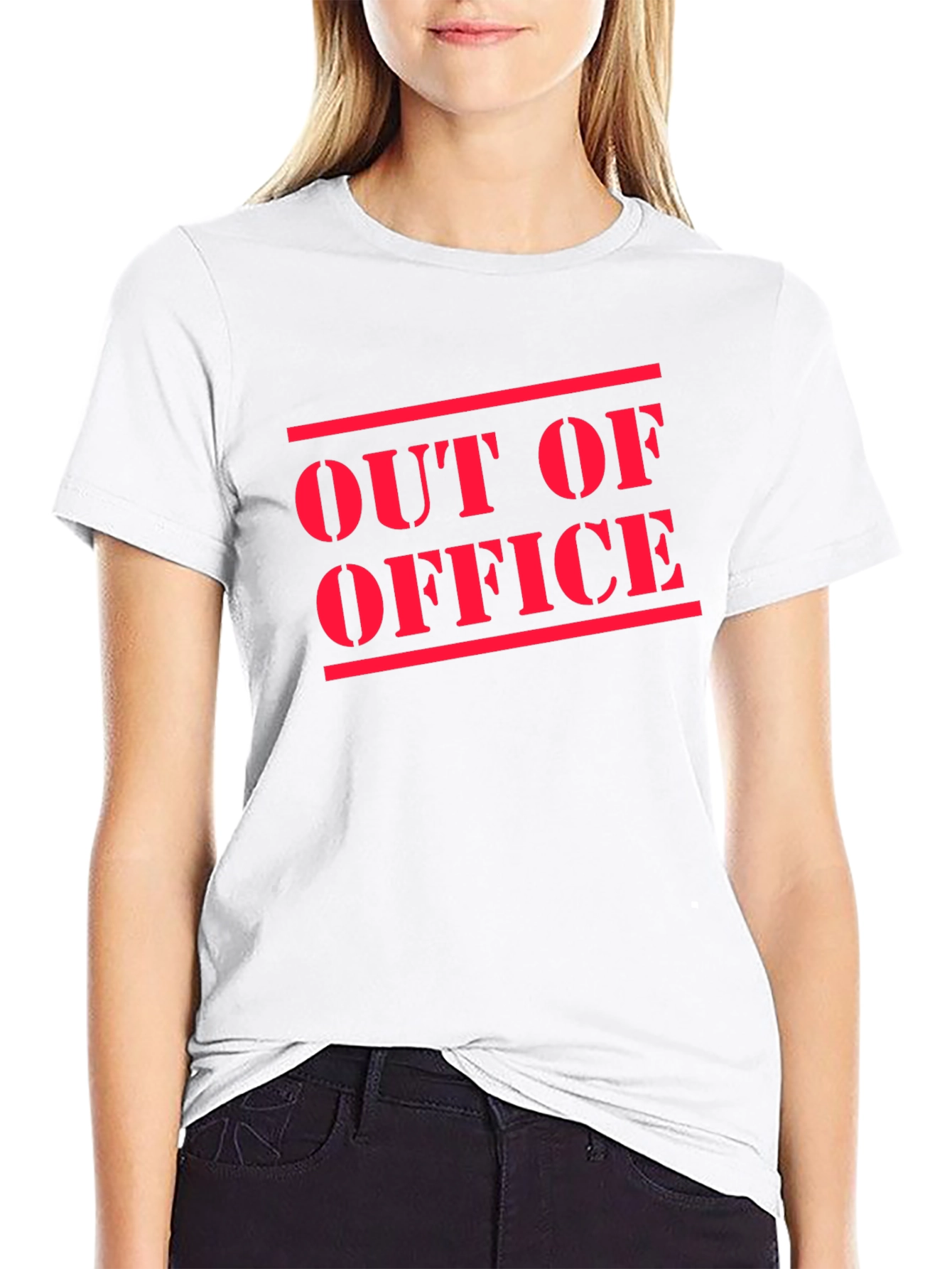 Out of Office T-Shirt - Black Cotton Casual Tee