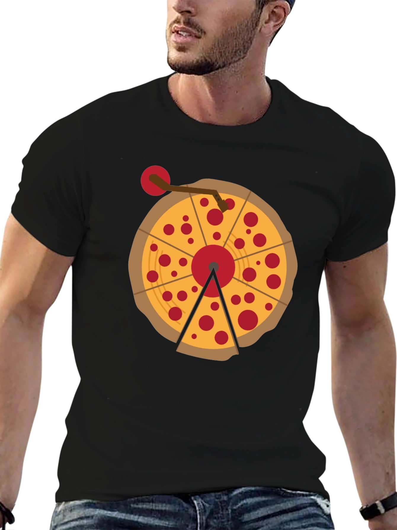 Pizza Turntable Graphic Tee - DJ Foodie T-Shirt