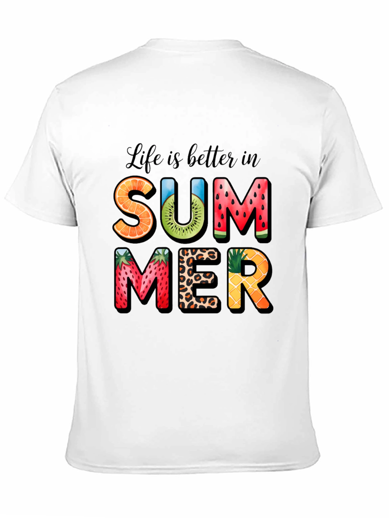 Summer Fruit Print Graphic T-Shirt