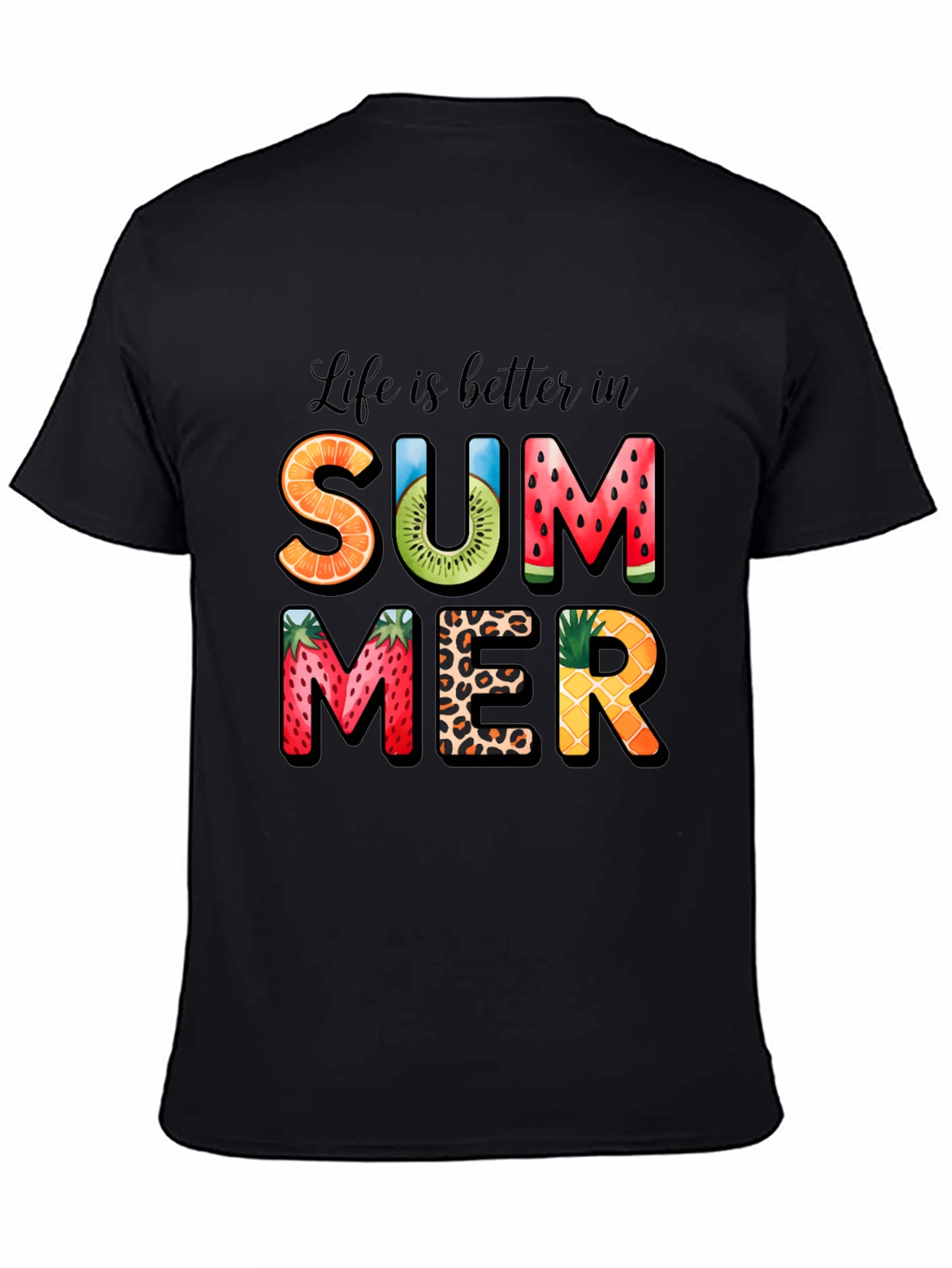 Summer Fruit Print Graphic T-Shirt