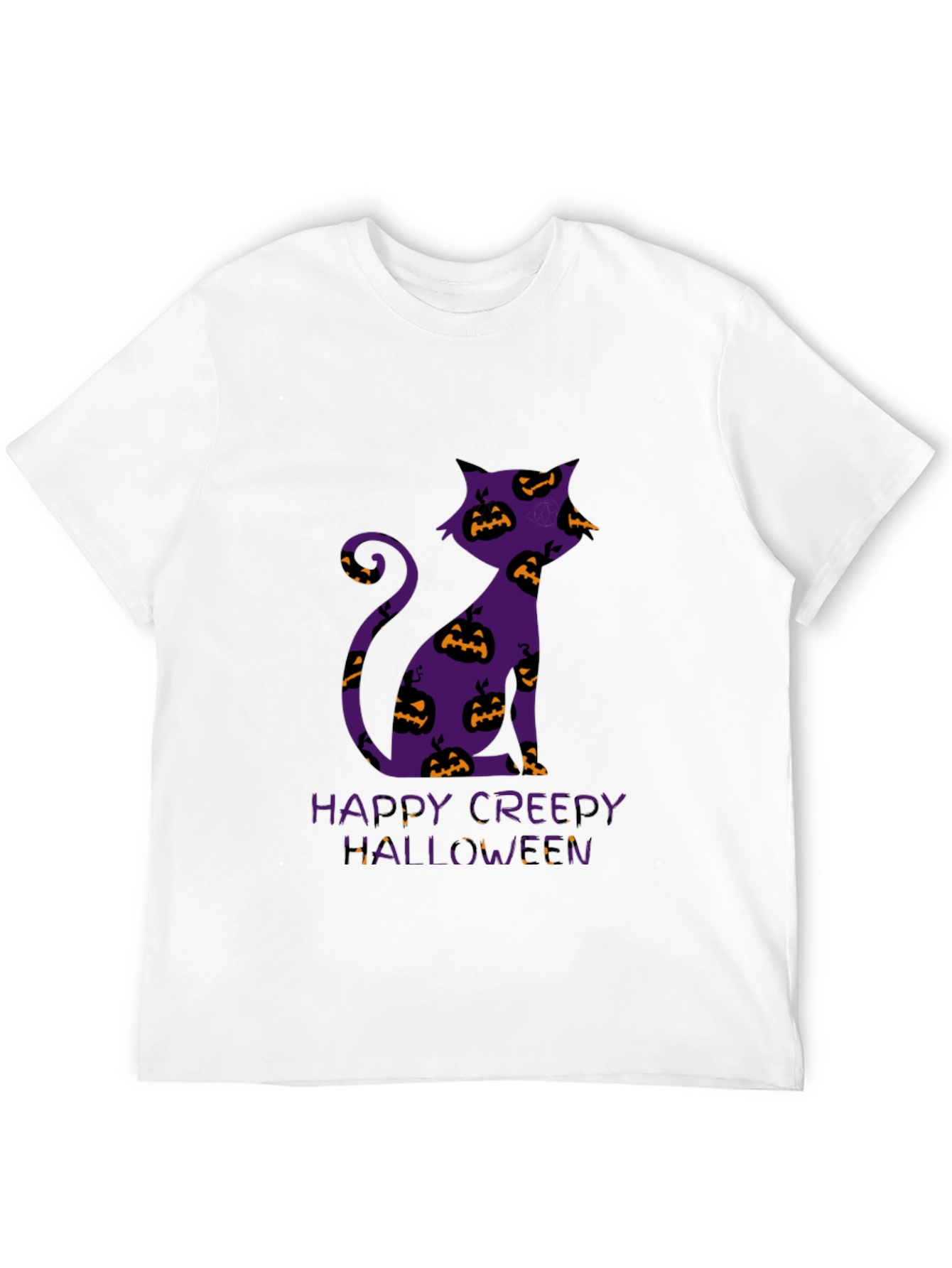 Halloween Cat T-Shirt - Happy Creepy Halloween